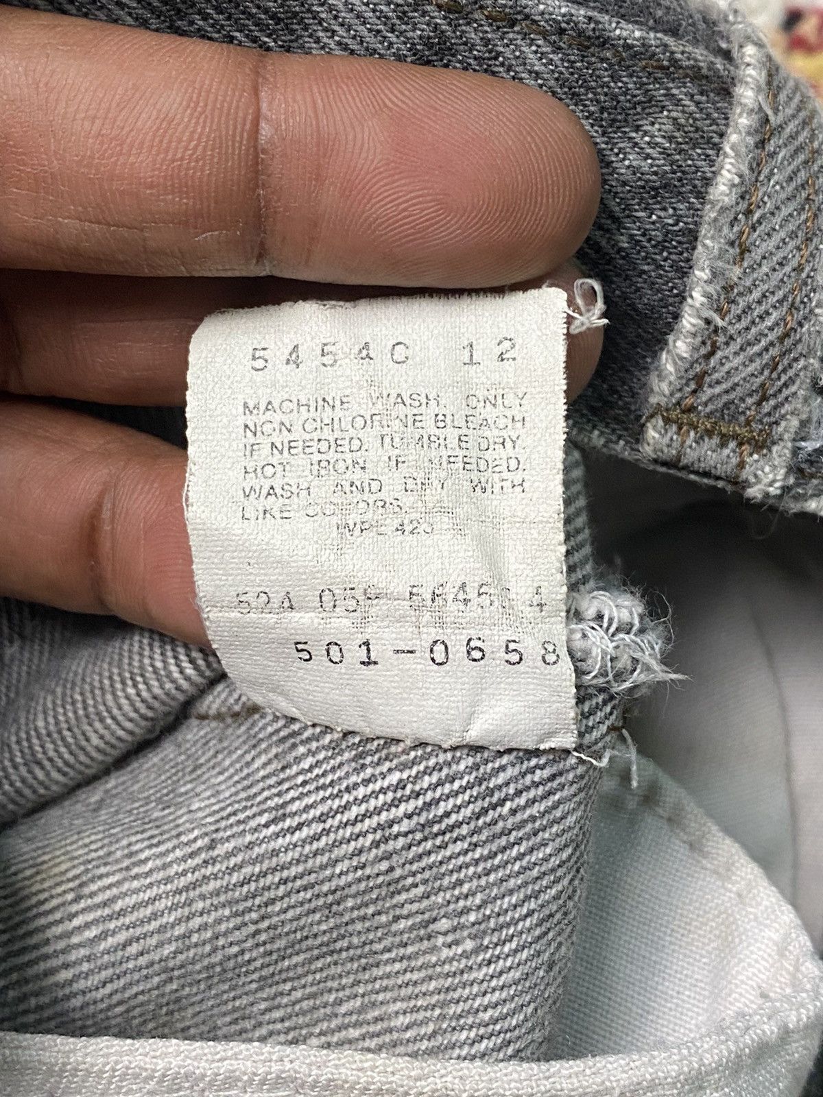 Levi's × Vintage 1989 Red Bat Wing 501 Levis Strauss Slim Straight Grey Jeans Size US 30 / EU 46 - 9 Thumbnail