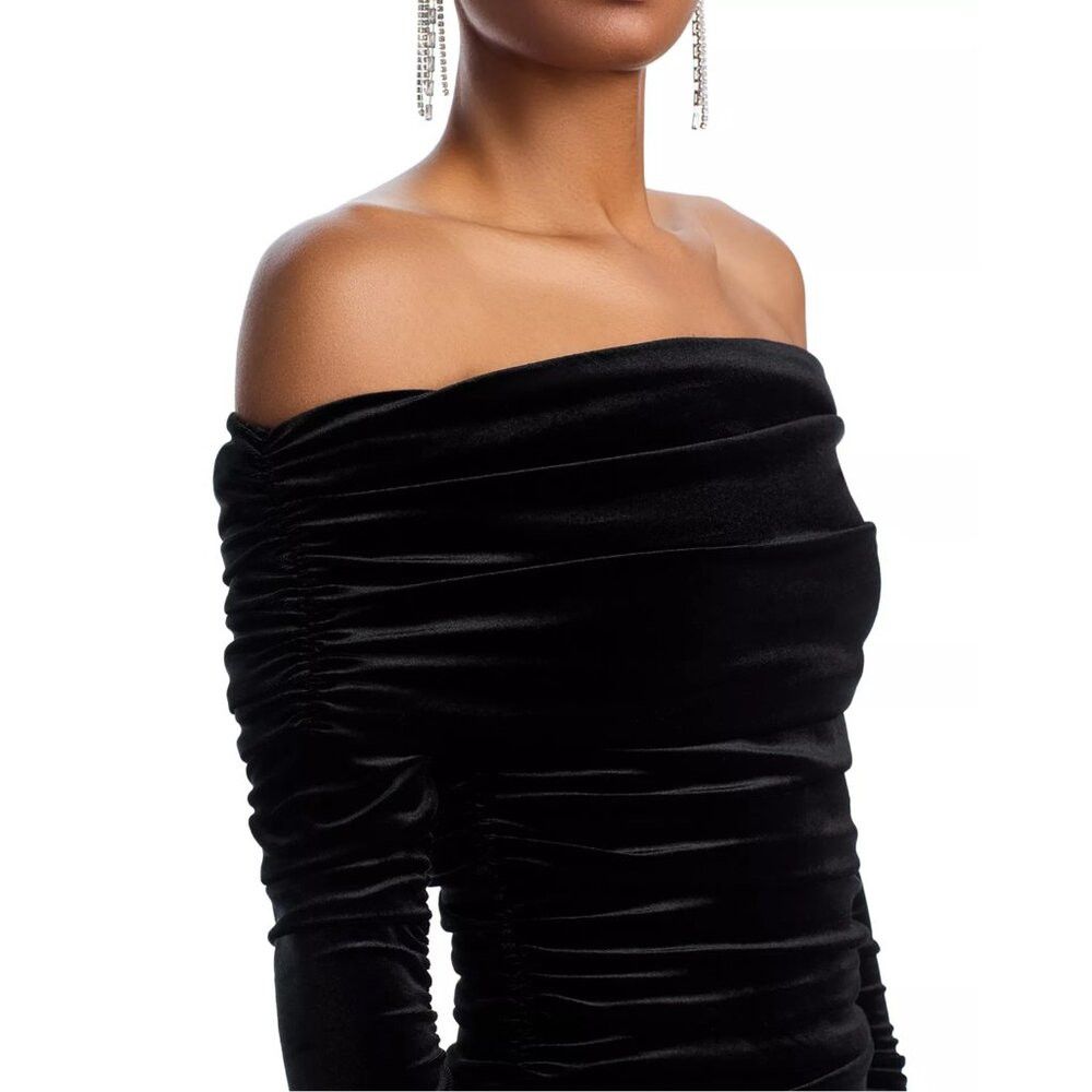 Ronny Kobo NWT New Ronny Kobo Varonica Off-the Shoulder Black Velvet D Size L / US 10 / IT 46 - 2 Thumbnail