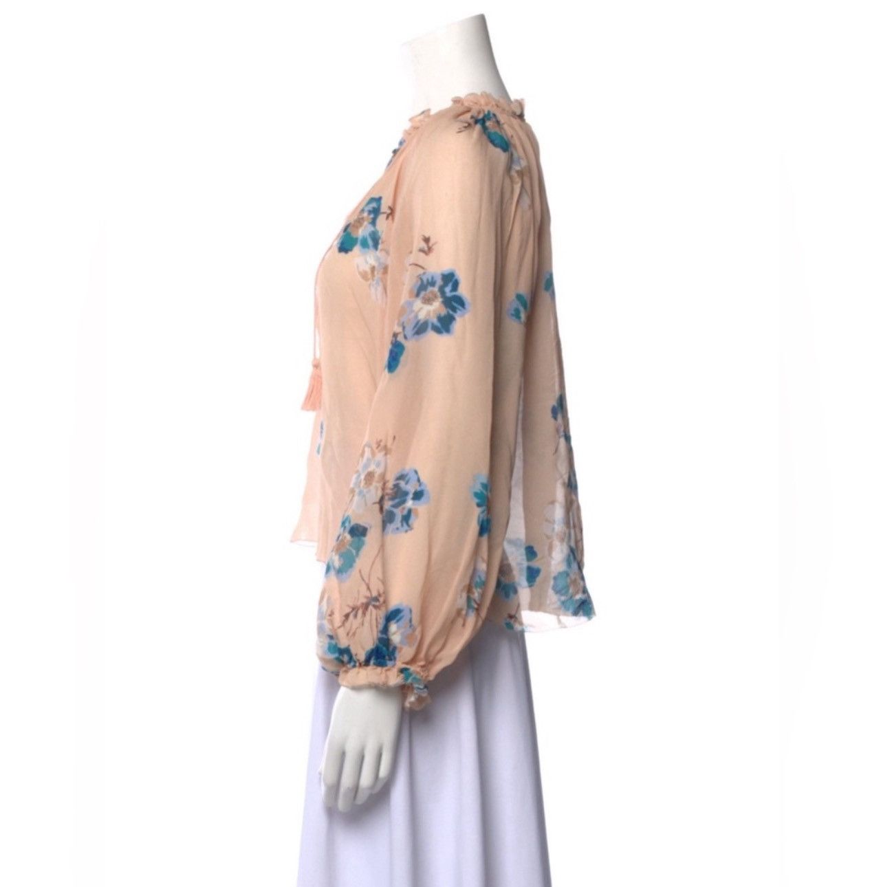 Ulla Johnson ULLA JOHNSON Sarna Floral Printed Blouse - Nude Color Size XS / US 0-2 / IT 36-38 - 3 Thumbnail