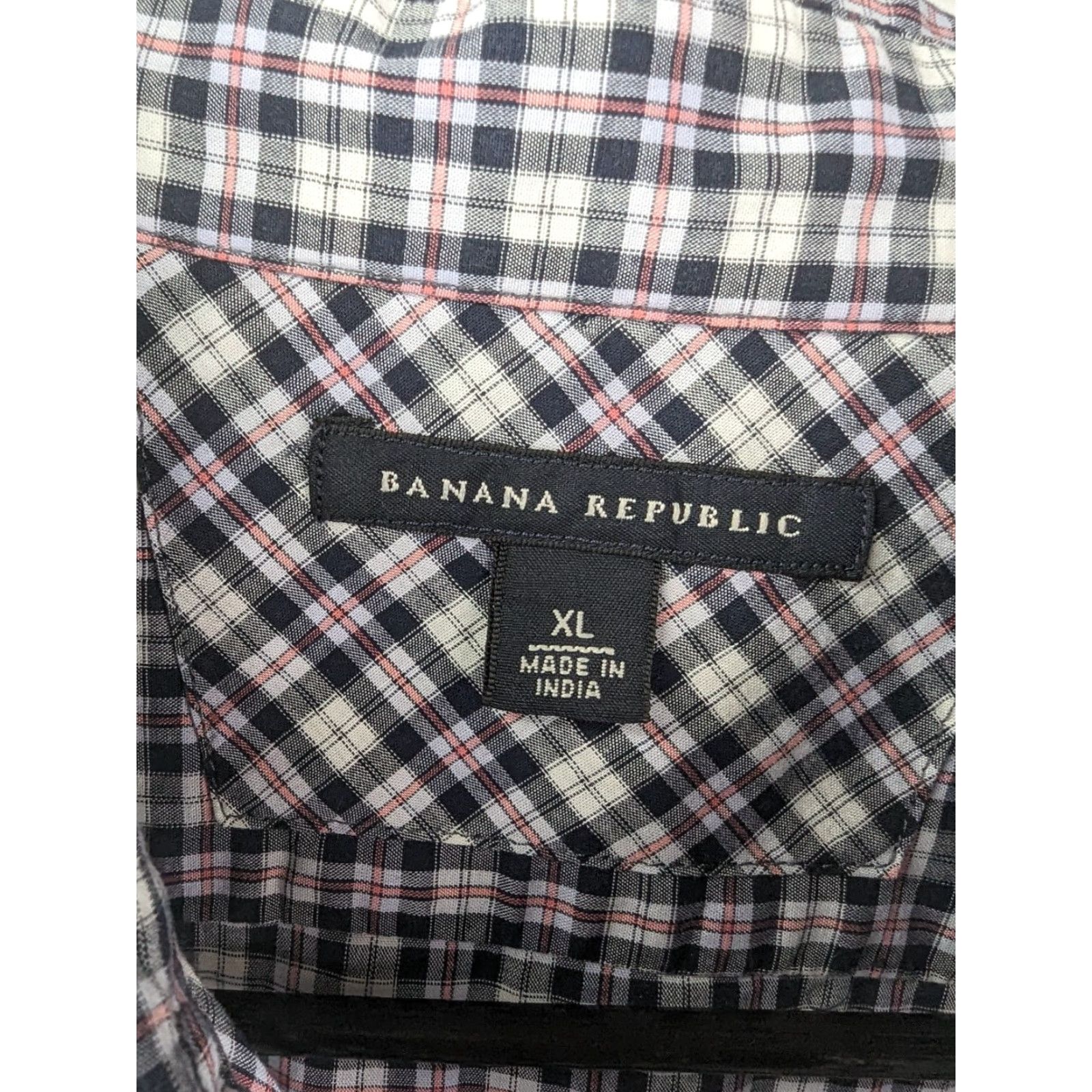 Banana Republic Banana Republic True Navy Plaid Button-Up Shirt Women XL Pockets 416018 Size XL / US 12-14 / IT 48-50 - 5 Thumbnail