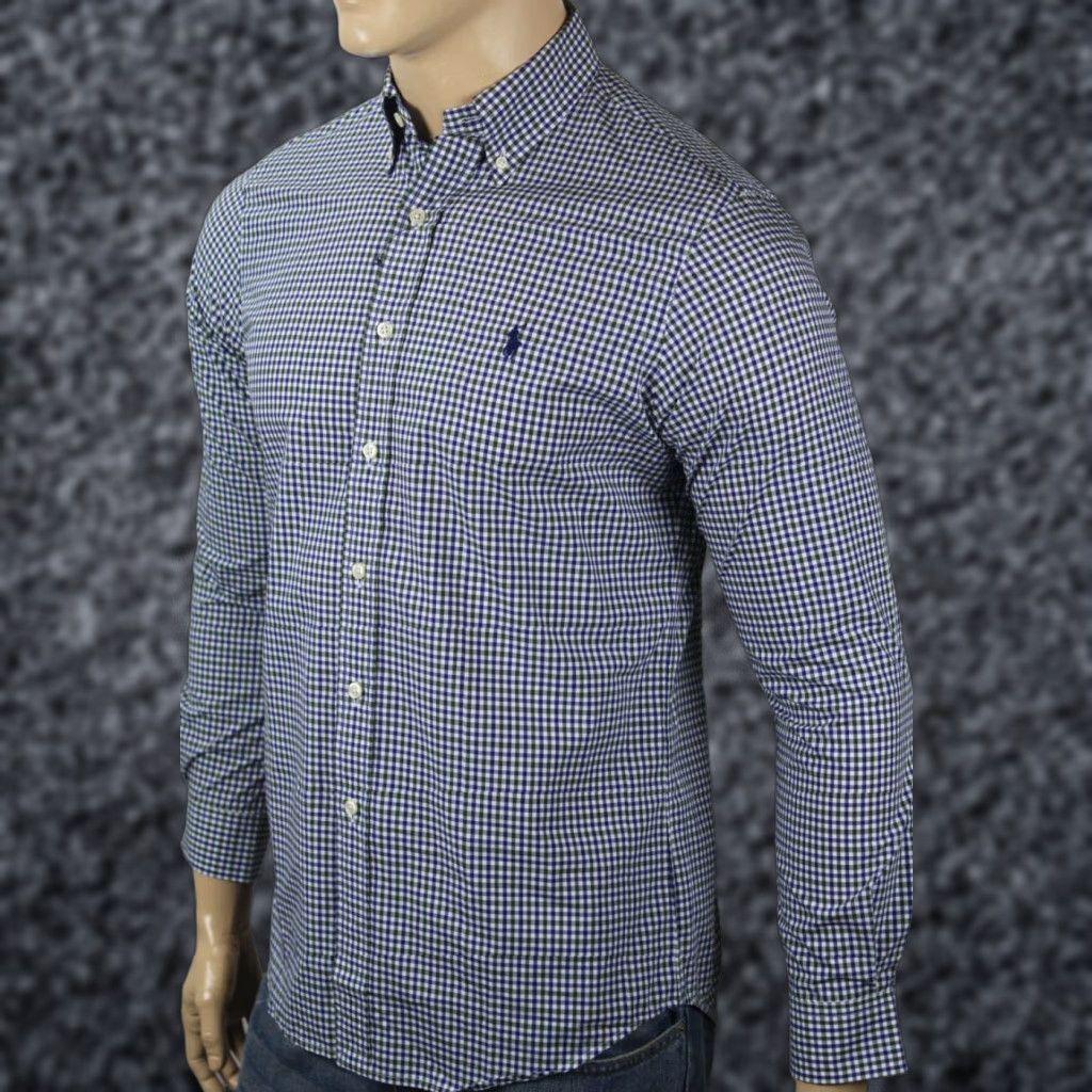 Ralph Lauren Ralph Lauren Dress Shirt Plaid Green Blue White Classic NWT Pony Navy Blue Pony NWT Navy Pony NWT Size 36R - 1 Preview
