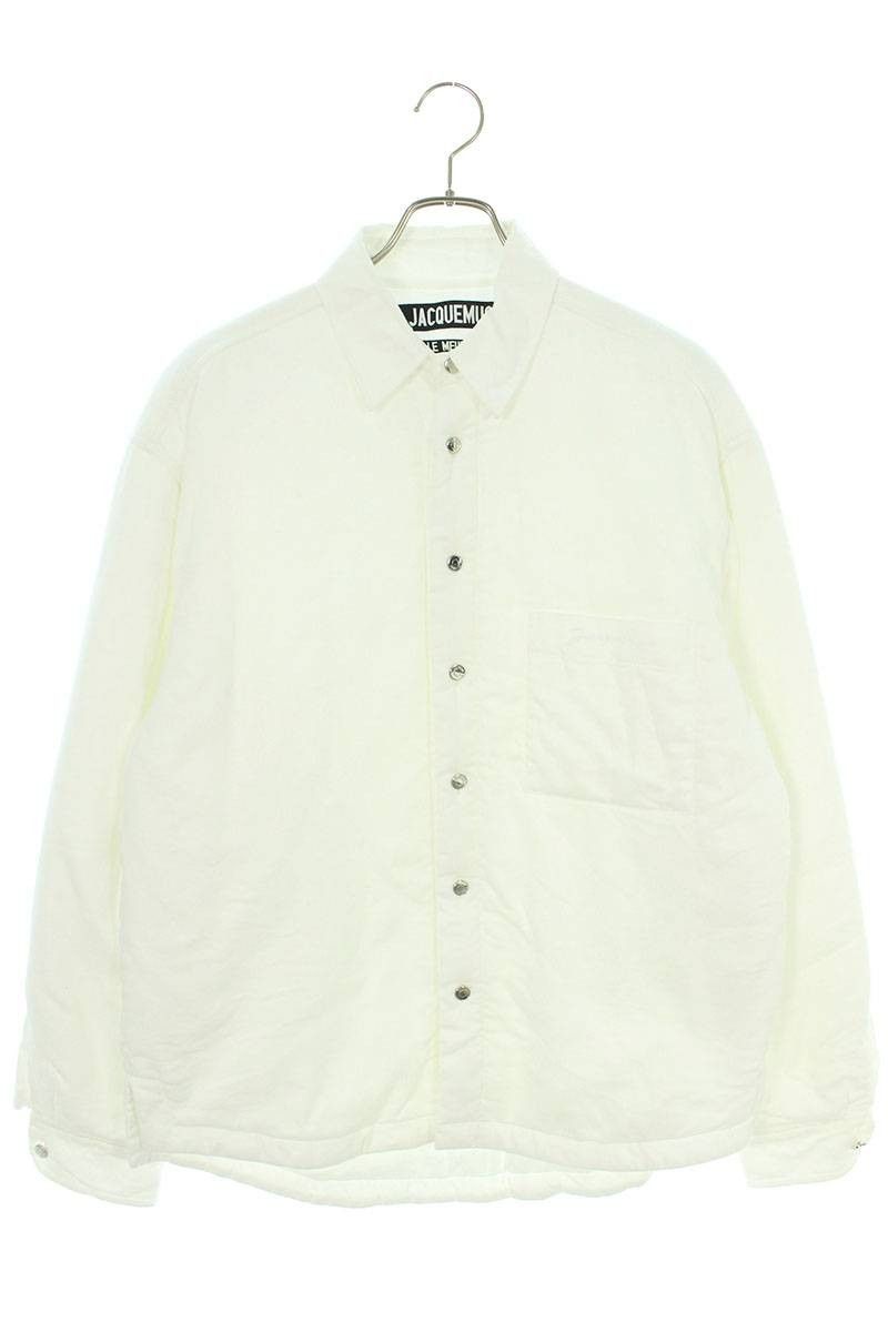 image of Jacquemus Padded Shirt Jacket in White, Men's (Size Small)