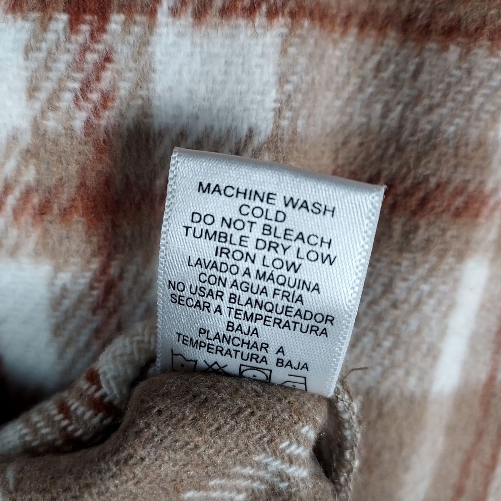 Vintage Love Tree Plaid Shacket Womens Large Tan Brown Button Front Jacket Size L / US 10 / IT 46 - 7 Thumbnail