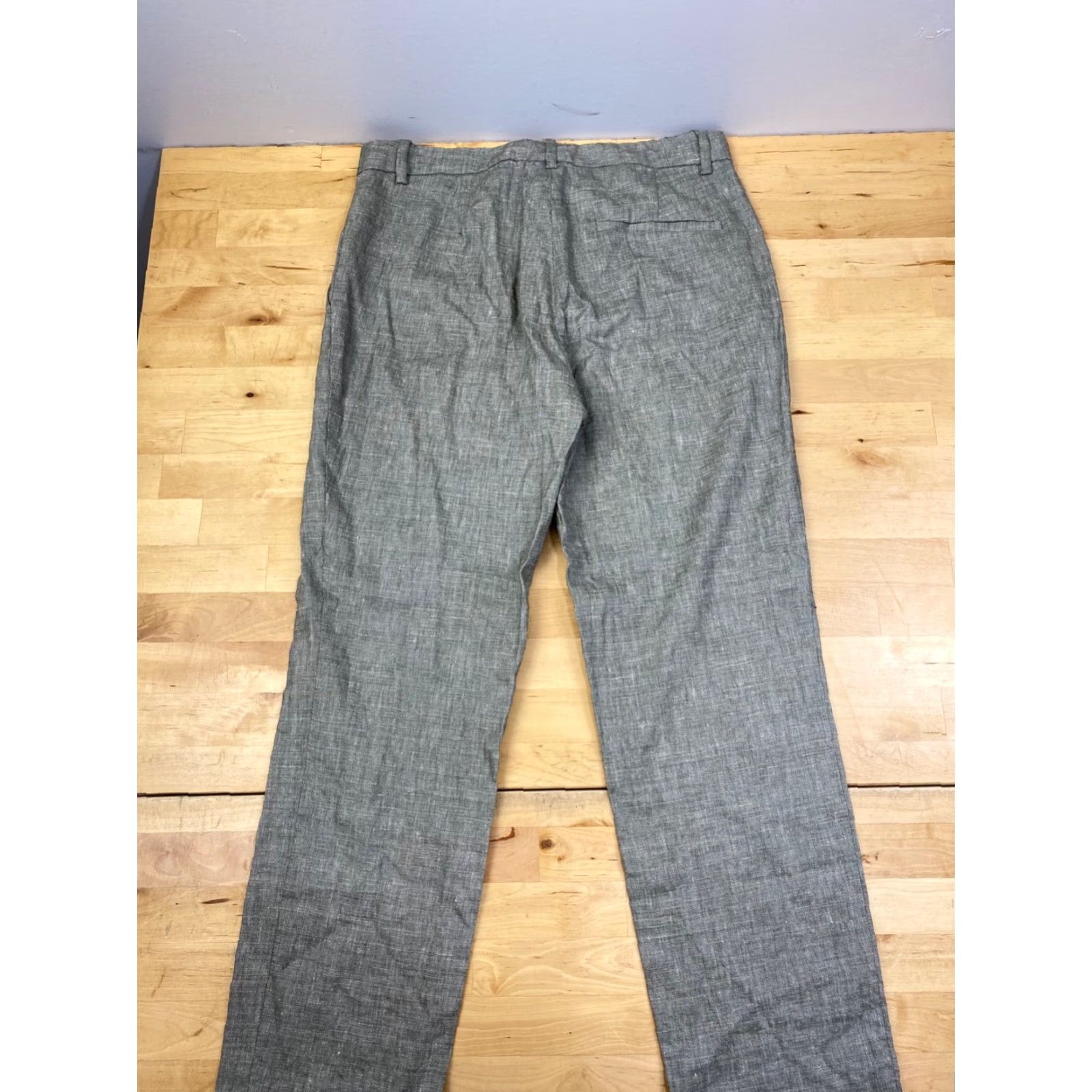 Theory Theory Pants Womens 0 Cropped Straight Linen Blend Gray Regular Business Casual City Preppy #9677 Size 25" / US 0 / IT 36 - 8 Thumbnail
