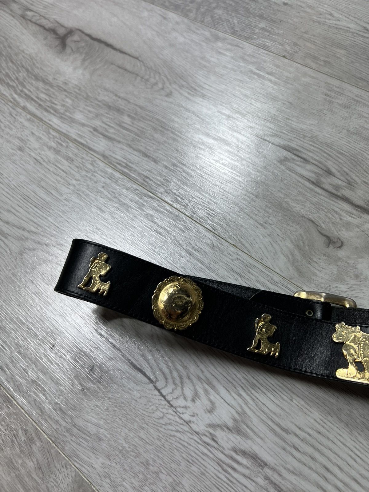 Etro Vintage Etro Cows Ethnic Black Leather Belt Monogram Size ONE SIZE - 8 Thumbnail