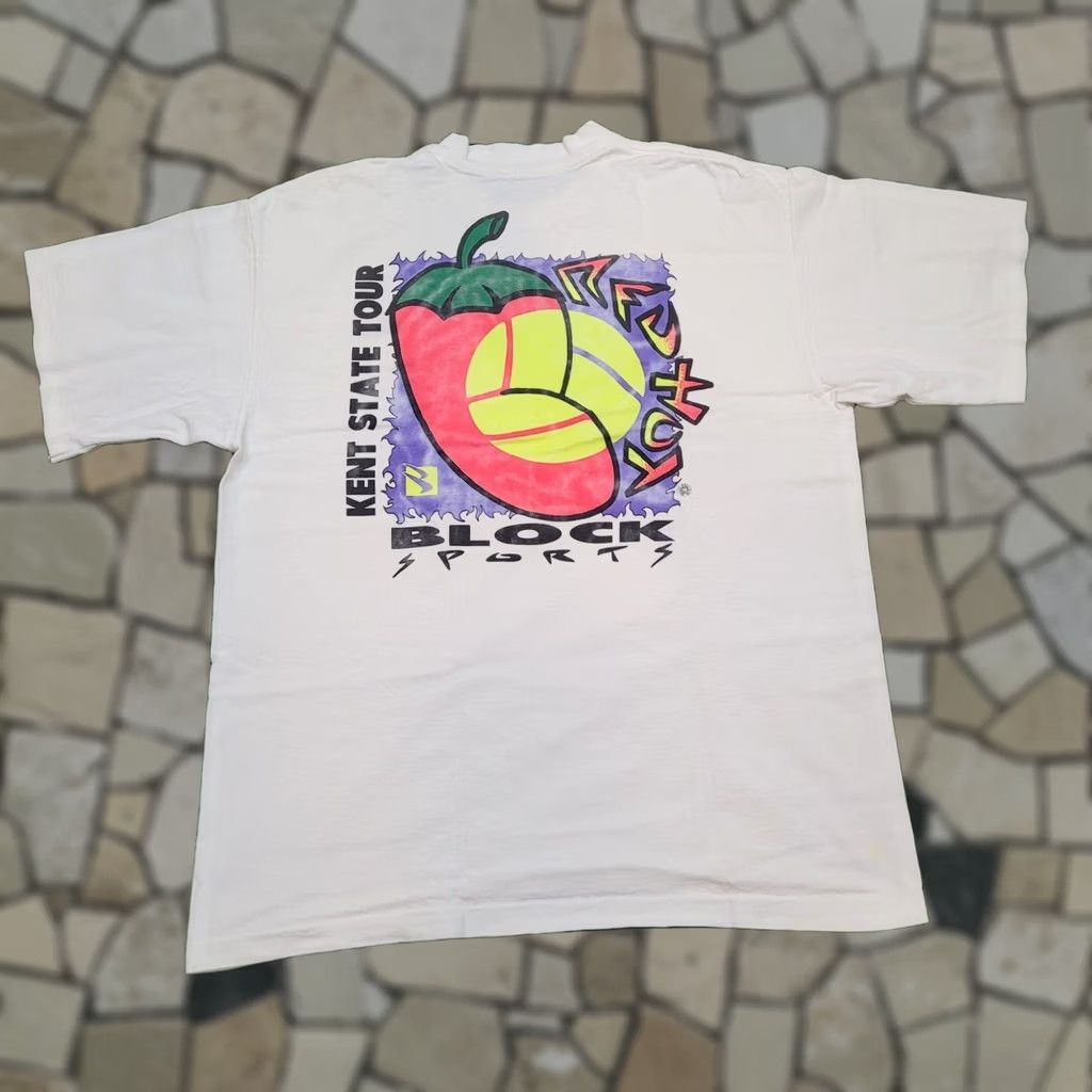 Vintage VTG 1992 Kent State Tour Neon T-Shirt Single Stitch 90s Boxy Fit L USA Shirt Men Crew Neck Short Sleeve White 90s College University Theme Boys Mens Size US L / EU 52-54 / 3 - 1 Thumbnail