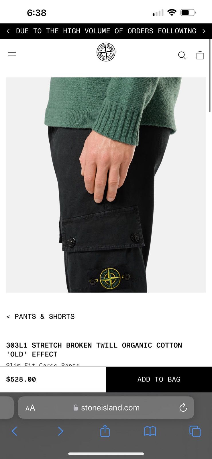 Stone Island Stone Island black slim fit cargo pants Size US 32 / EU 48 - 4 Thumbnail