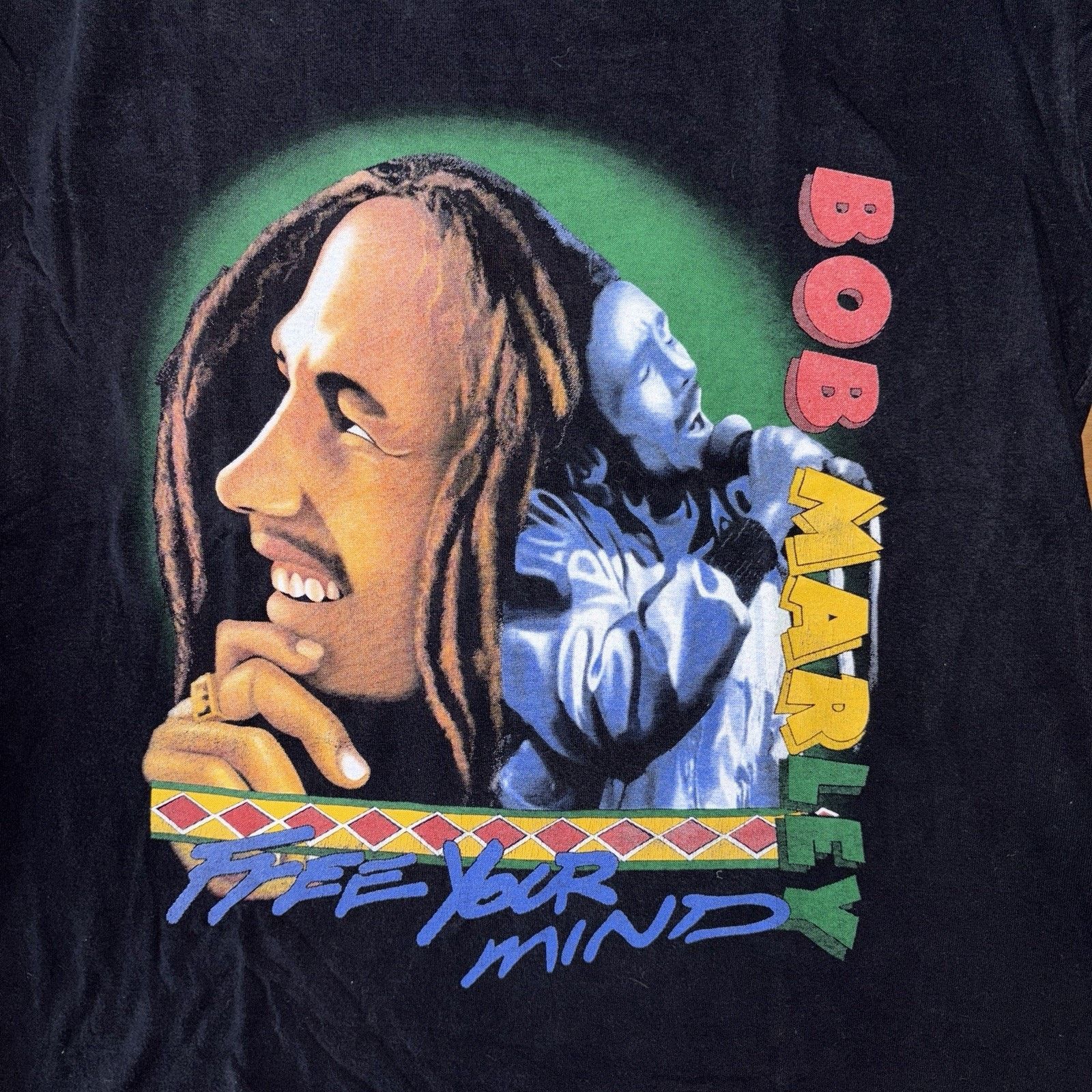 Bob Marley × Vintage Vintage Bob Marley Rap Style graphic Tee Double Sided Big Size US L / EU 52-54 / 3 - 3 Thumbnail