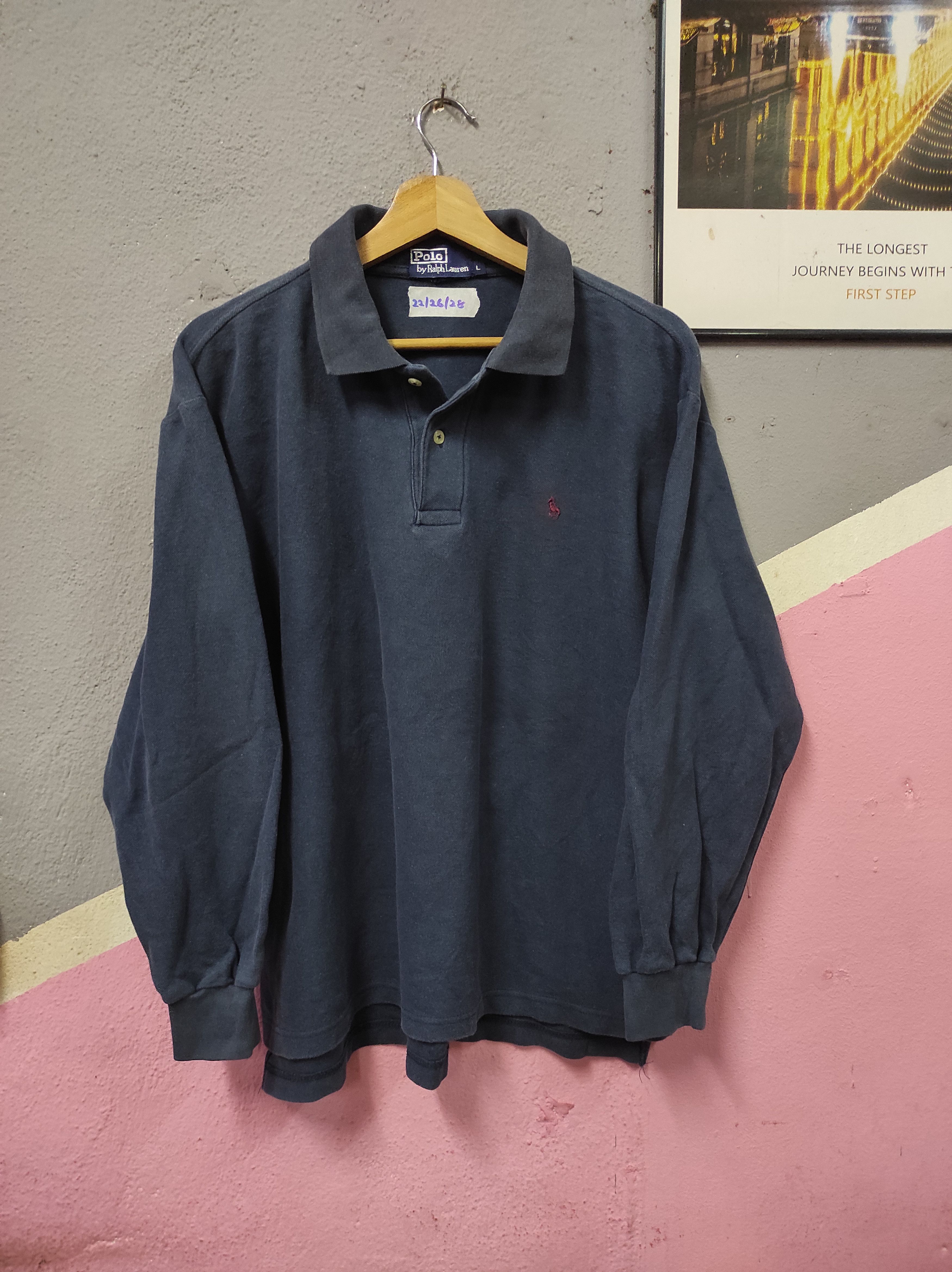 Polo Ralph Lauren × Ralph Lauren × Vintage POLO RALPH LAUREN POLO SHIRT LONGSLEEVE FADED Size US L / EU 52-54 / 3 - 1 Thumbnail