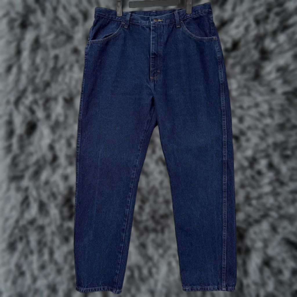Wrangler Wrangler Jeans Mens 36x32 Blue Dark Wash Denim Tapered Leg High Rise Jeans Size US 36 / EU 52 - 1 Thumbnail