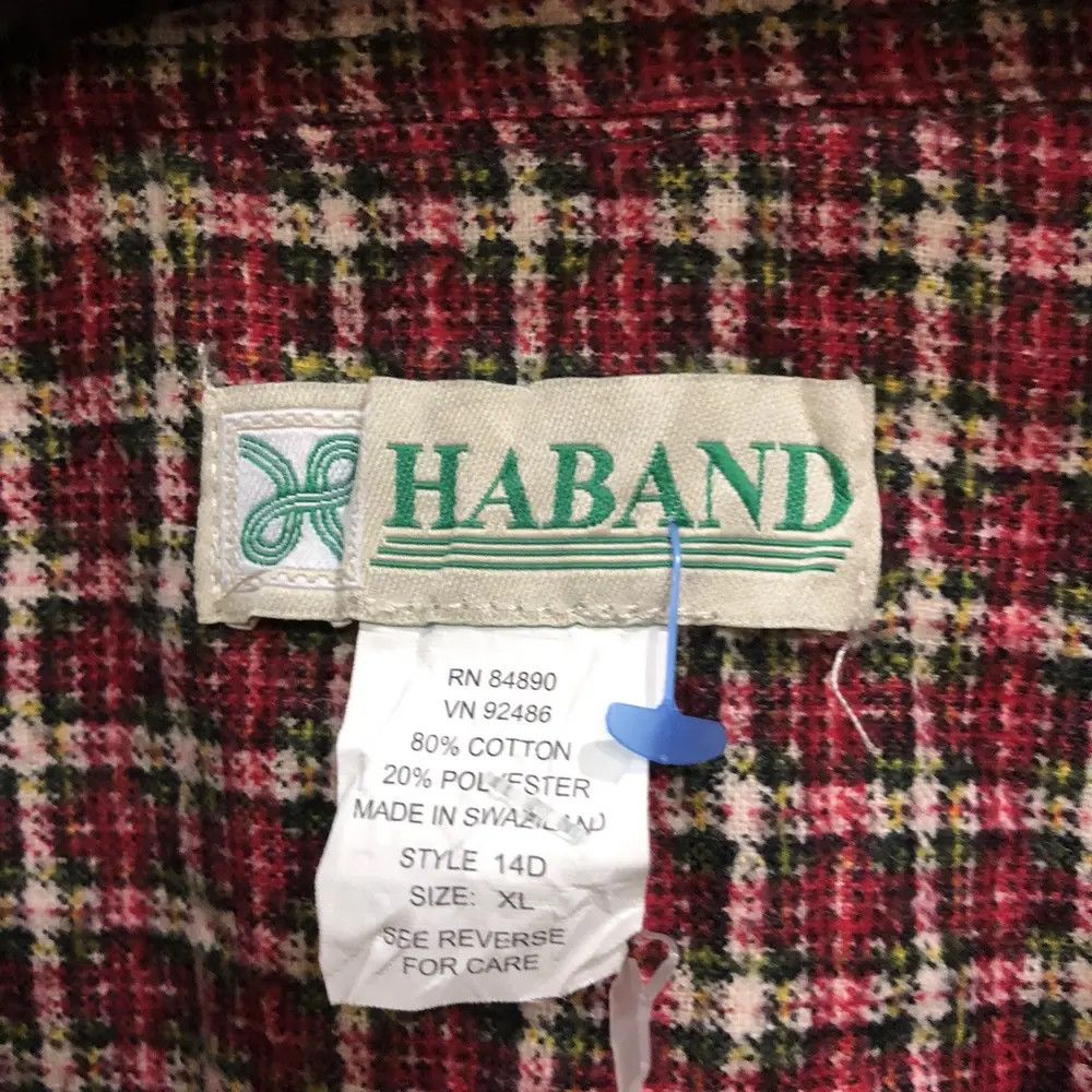 Vintage Vintage Haband Plaid Tartan Flannel Shirt 👕 Size US XL / EU 56 / 4 - 3 Thumbnail