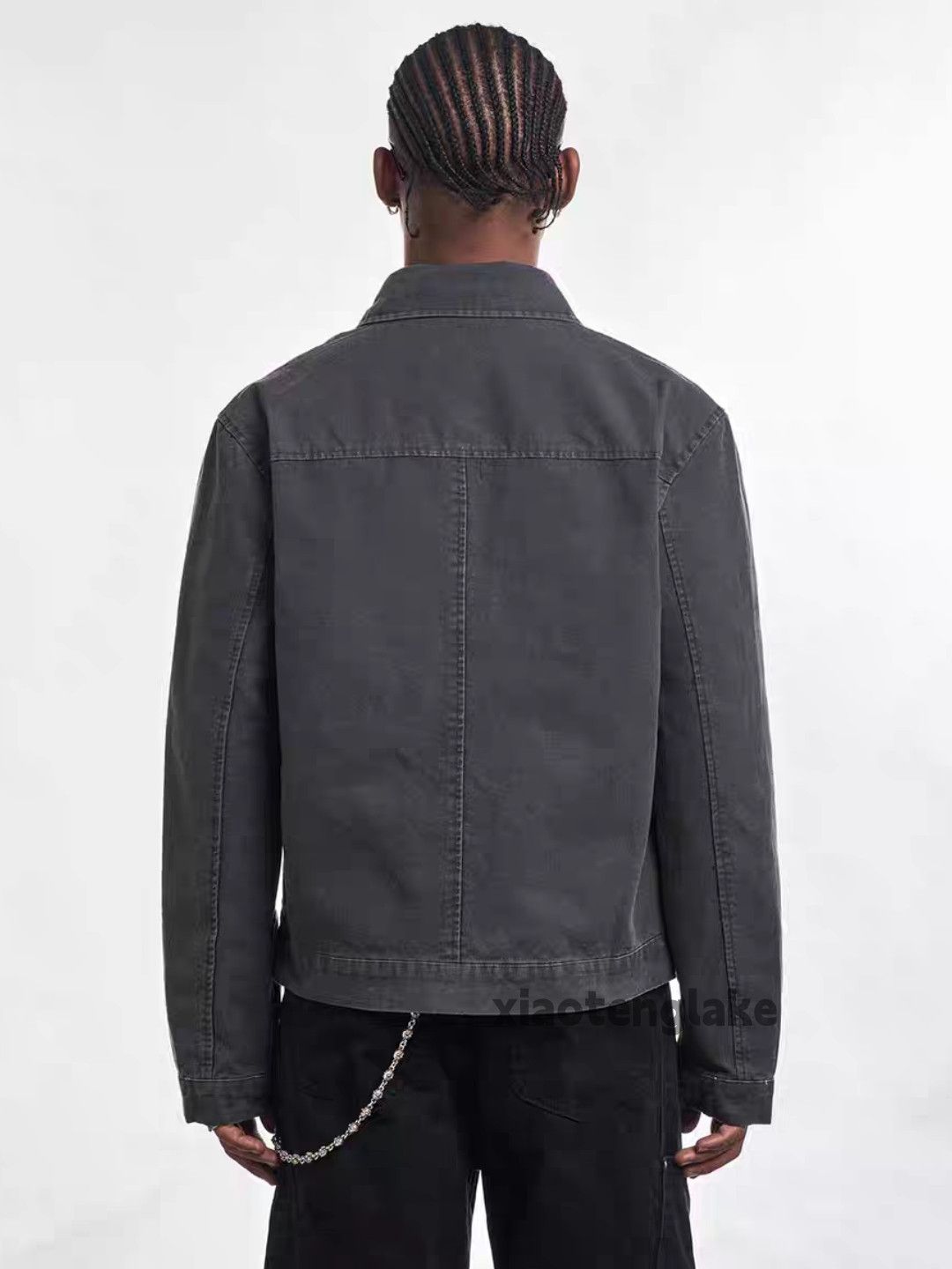 Vintage Utility washed faded loose carpenter workwear jacket Size US L / EU 52-54 / 3 - 6 Thumbnail