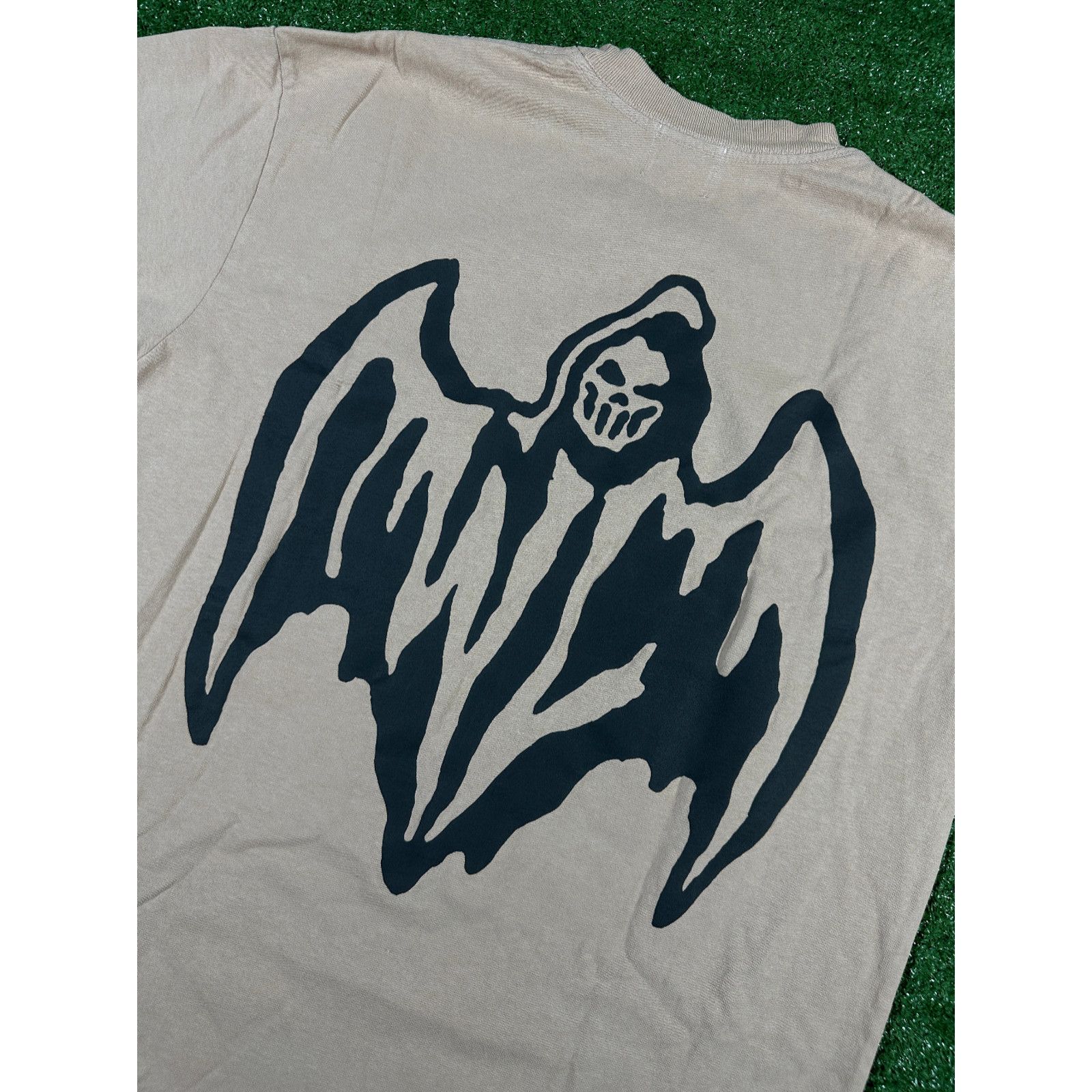Warren Lotas Warren Lotas 'Bat Logo' Men's Tan S/S T-Shirt - Size Medium Size US M / EU 48-50 / 2 - 4 Thumbnail