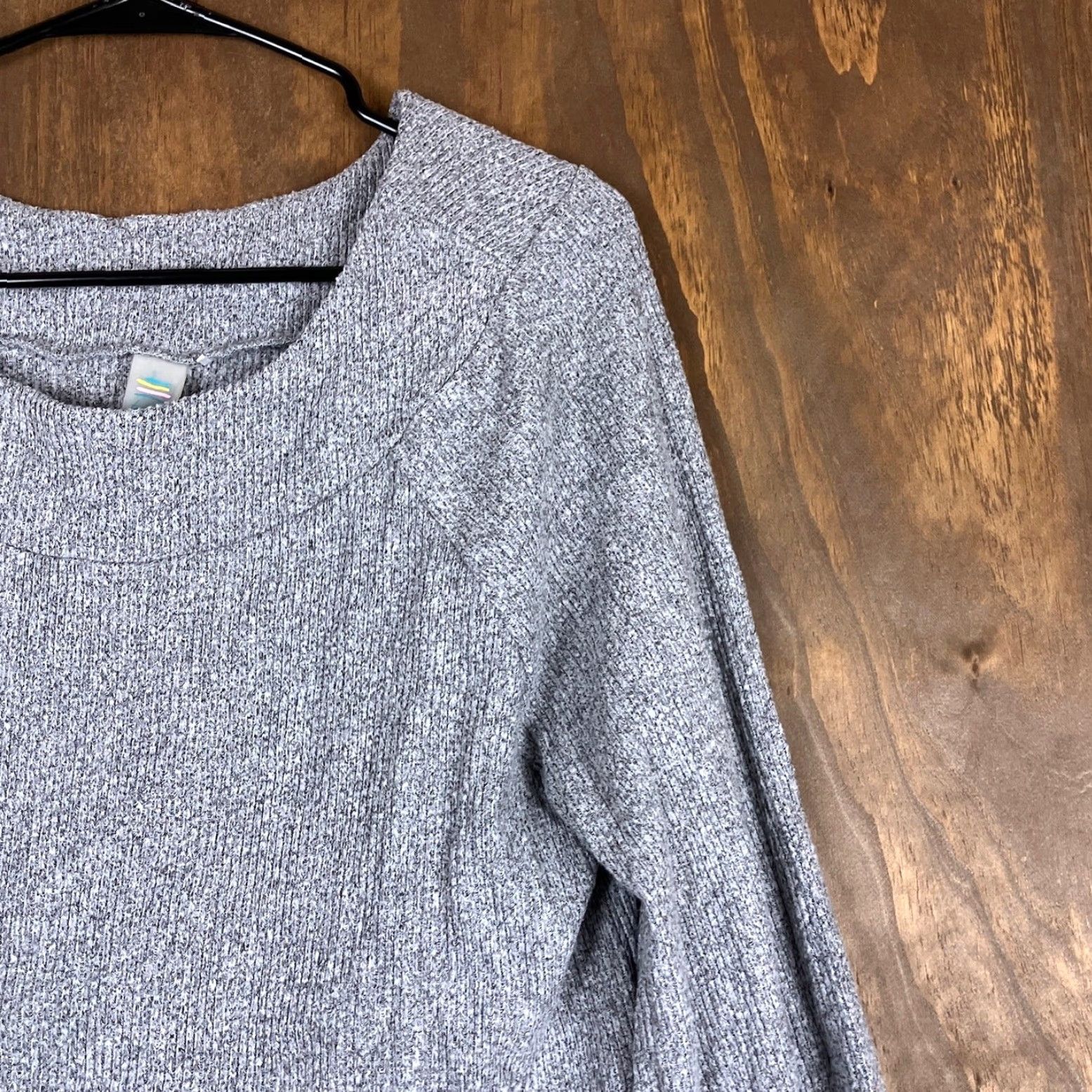 Vintage Tropik Womens Sweater Charcoal Ribbed Boat Neck Long Sleeve Knit Stretch Large Size L / US 10 / IT 46 - 5 Thumbnail