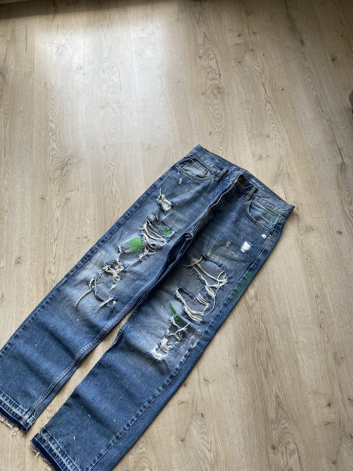 Hysteric Glamour × Le Grande Bleu (L.G.B.) × Vintage Vintage Distressed Jeans Patchwork Faded Japanese Rare Y2K Size US 32 / EU 48 - 3 Thumbnail