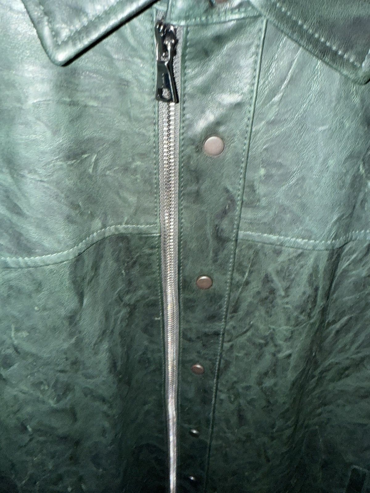John Varvatos John Varvatos Sheep Skin Green Artisan Wash Shirt Jacket Size US L / EU 52-54 / 3 - 2 Thumbnail
