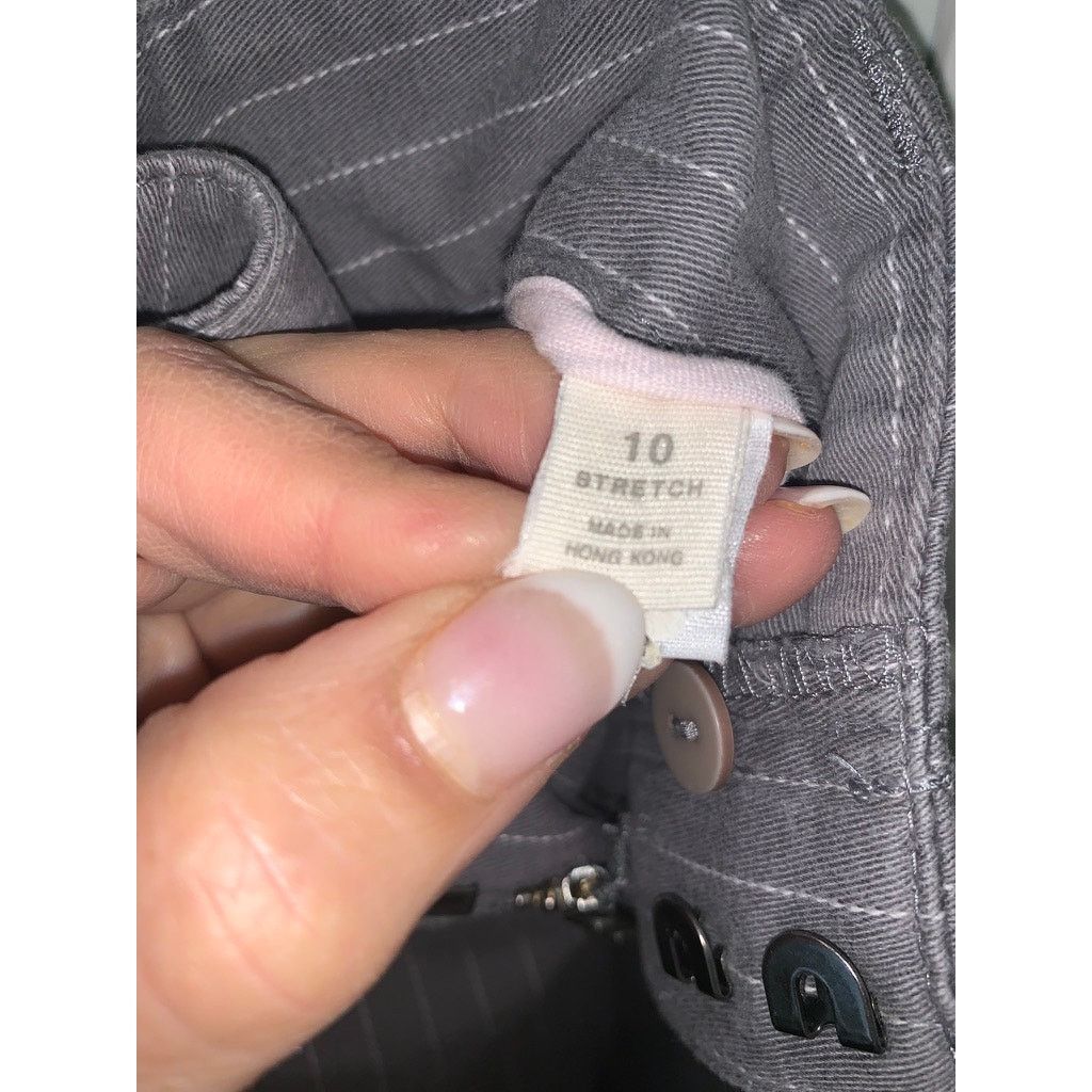 Express Express Women's Gray Pinstripe Wide-Leg Dress Pants Size 10 Size 32" / US 10 / IT 46 - 5 Thumbnail