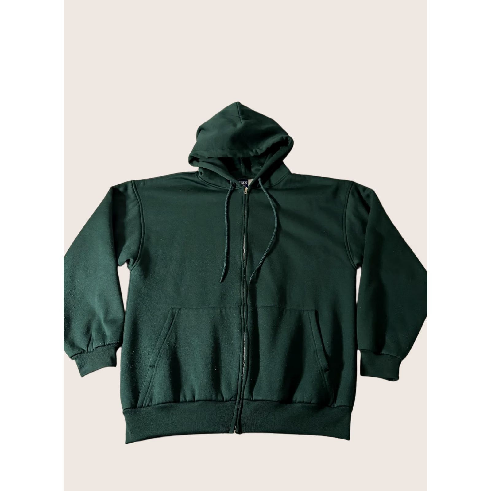 Vintage PLUMA Hoodie Mens Large Green Full Zip Fleece Sweatshirt Thermal Lined Pockets Size US L / EU 52-54 / 3 - 1 Thumbnail