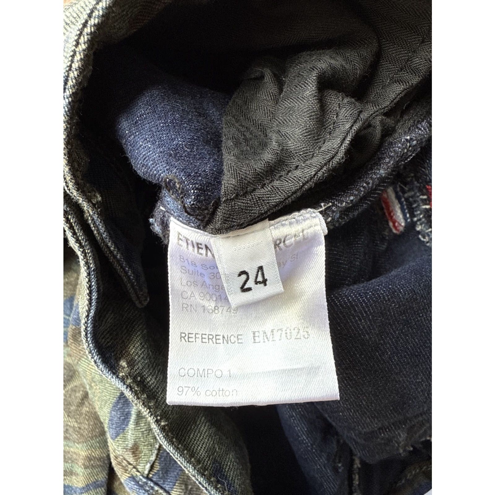Vintage Etienne Marcel Camo Skinny Jeans Women's 24x27.5 Ankle Zipper Denim Slim 24 Camo Size 42" / US 20 - 3 Thumbnail