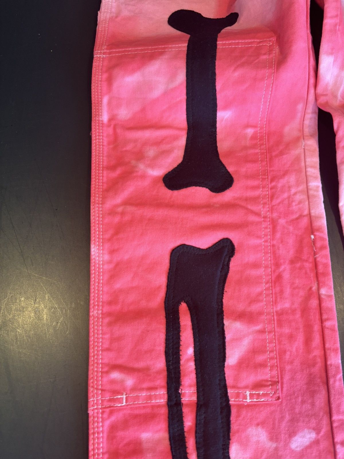 Dickies Pink Tie Dye Skeleton Bone Kapital Style Custom Work Pants Size US 30 / EU 46 - 4 Thumbnail
