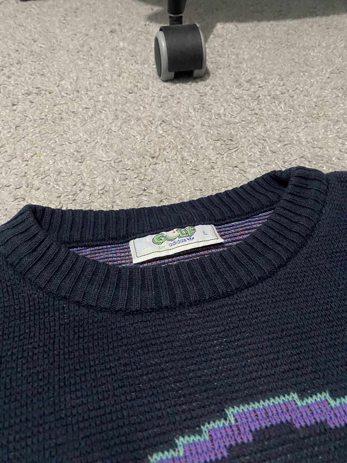 Adidas × Vintage Adidas Golf L Vintage Jumper Sweater 80s All over Print y2k Size US L / EU 52-54 / 3 - 4 Thumbnail