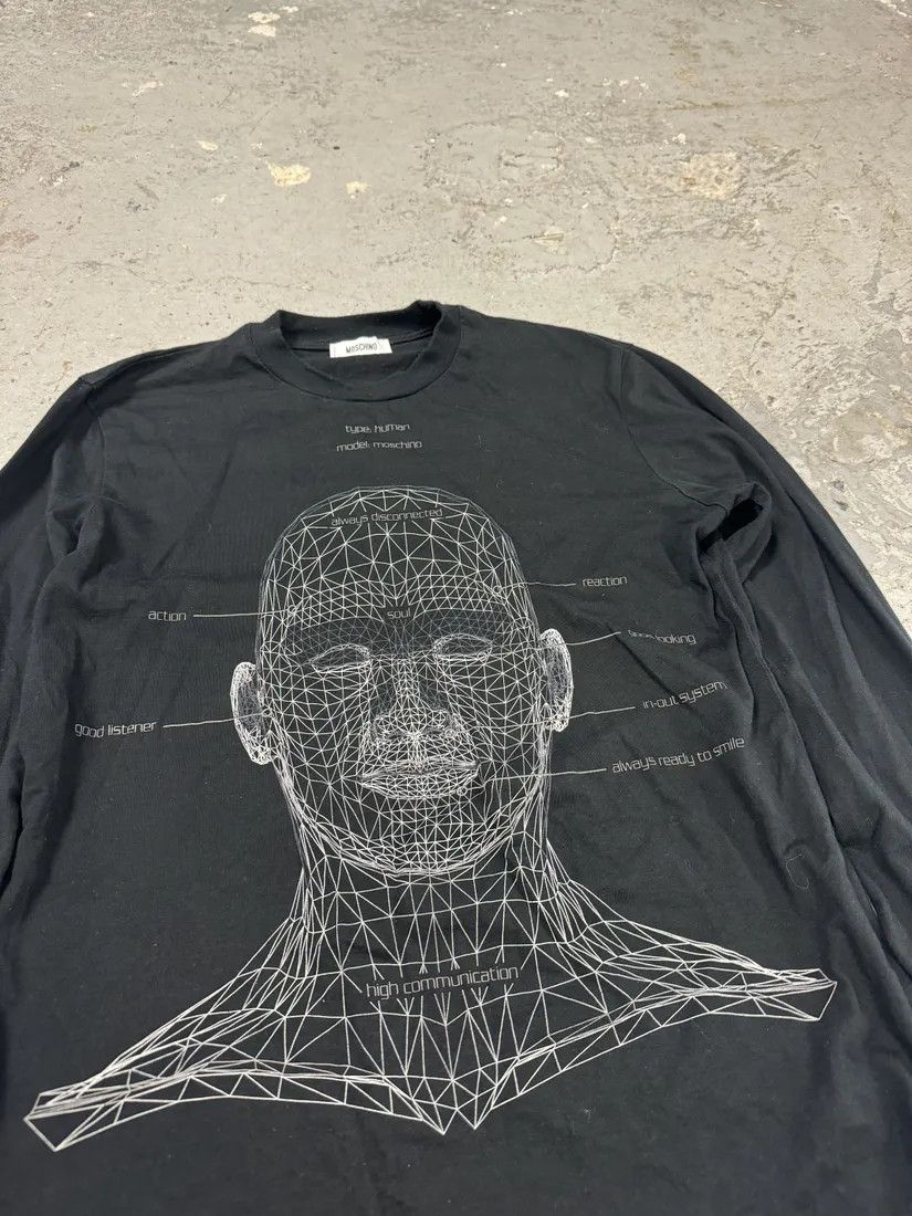 Moschino × Vintage 2000s Moschino Black Human Anatomy Longsleeves Size US M / EU 48-50 / 2 - 3 Thumbnail