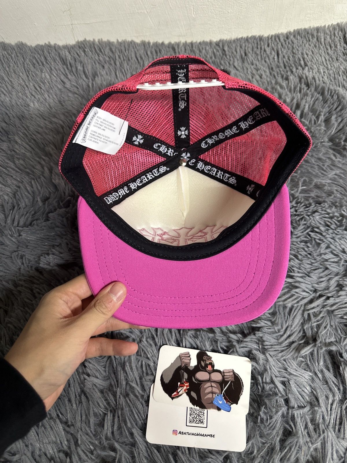 Chrome Hearts Chrome Hearts Cemetery Triple Cross Trucker Hat Pink Size ONE SIZE - 5 Thumbnail