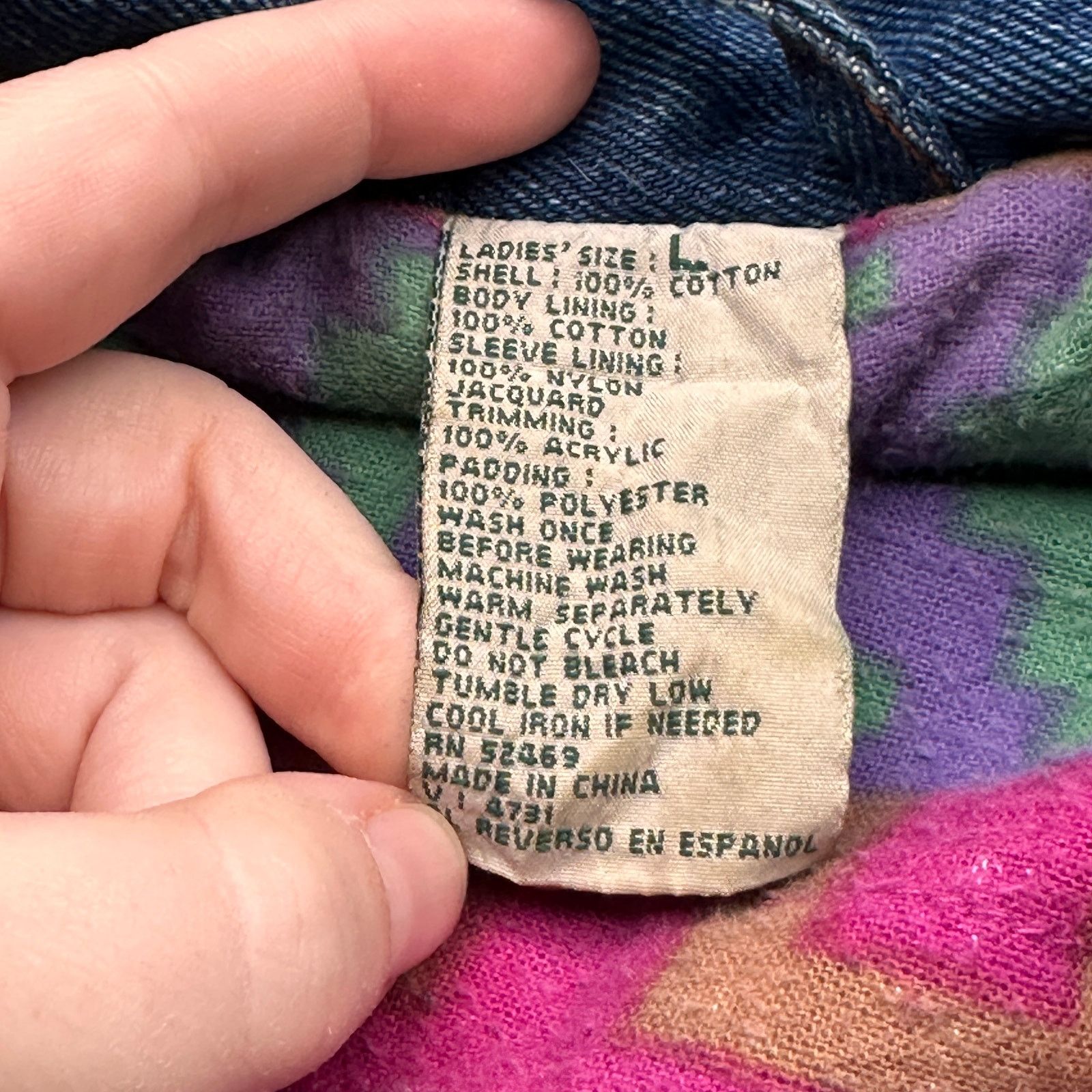 Other Vintage Outbrook Denim Aztec Chore Coat Jacket Women Large Size L / US 10 / IT 46 - 3 Thumbnail