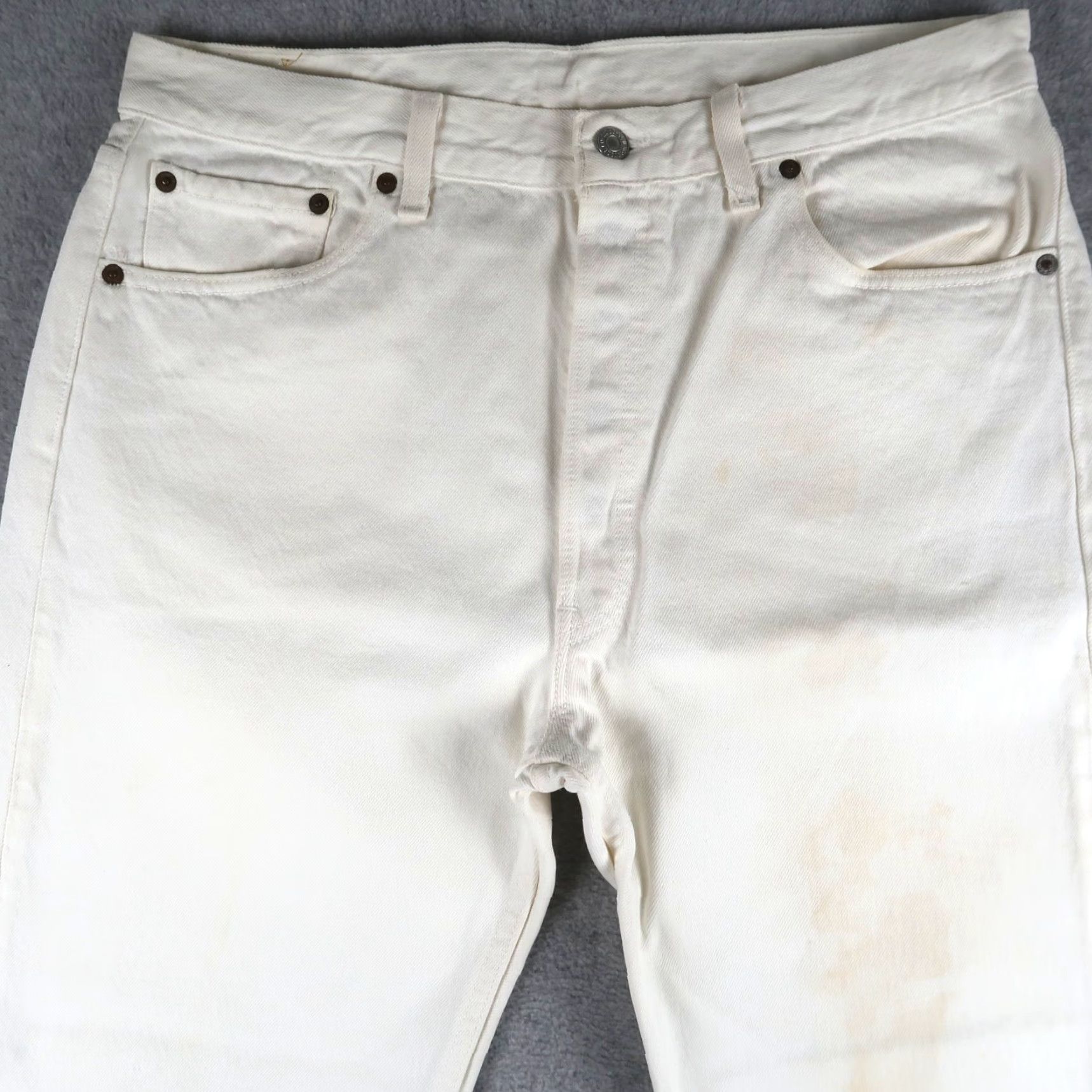 Levi's VINTAGE Levi's 501 Jeans 36x30 White Mens USA 90s 5-Pocket Denim Straight Size US 36 / EU 52 - 3 Thumbnail