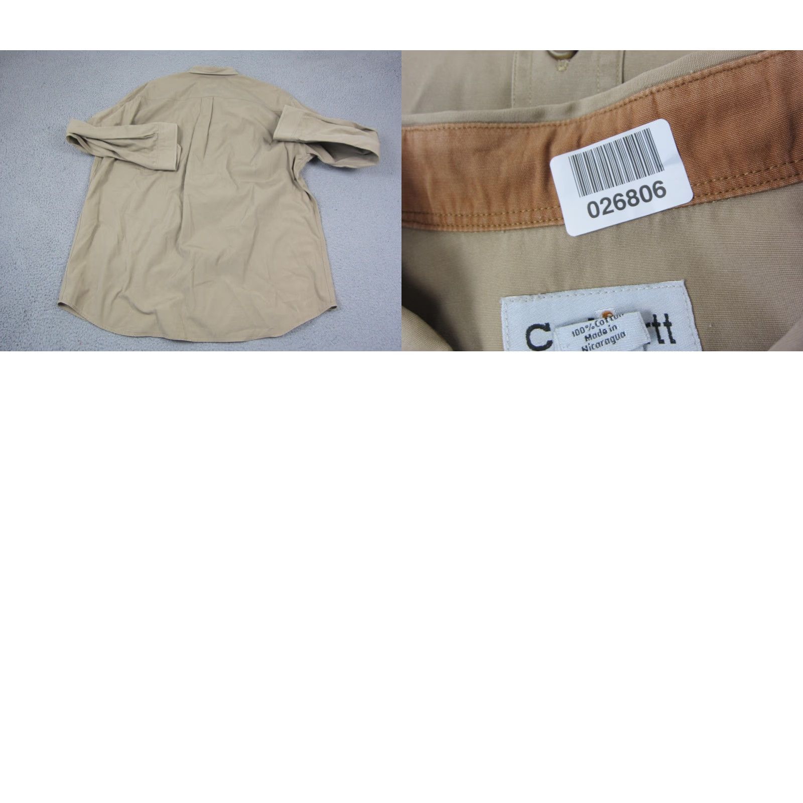 Carhartt VINTAGE Carhartt Shirt Mens 2XLT 2XLT Tall Brown Canvas Workwear Western Button-Up Long Sleeve Size US XXL / EU 58 / 5 - 8 Thumbnail