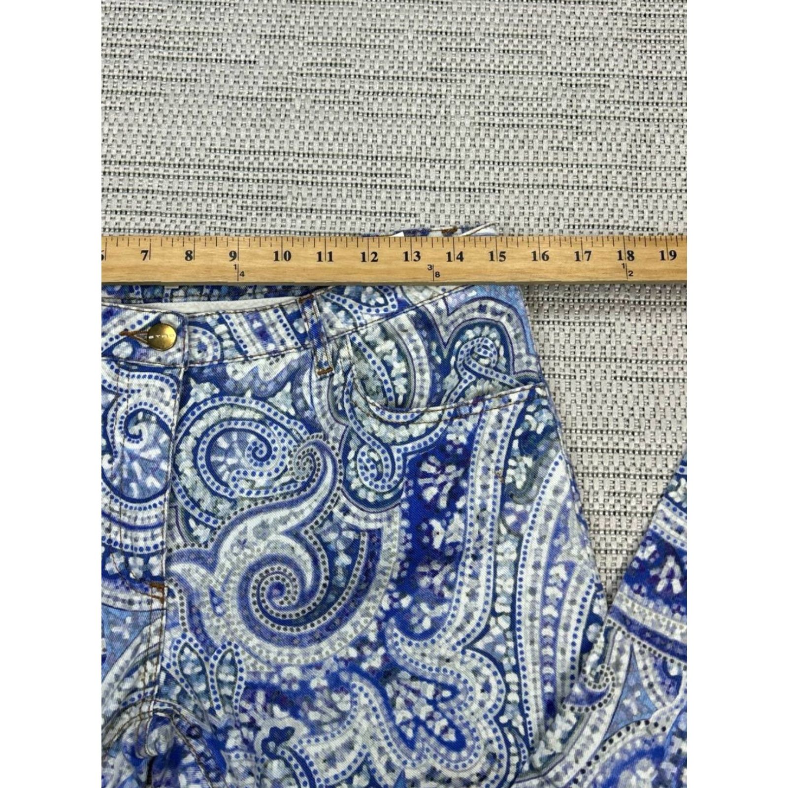 Etro Etro Jeans Womens 30 Blue Denim Paisley Mid Rise Skinny Leg 30x26 Size 30" / US 8 / IT 44 - 7 Thumbnail