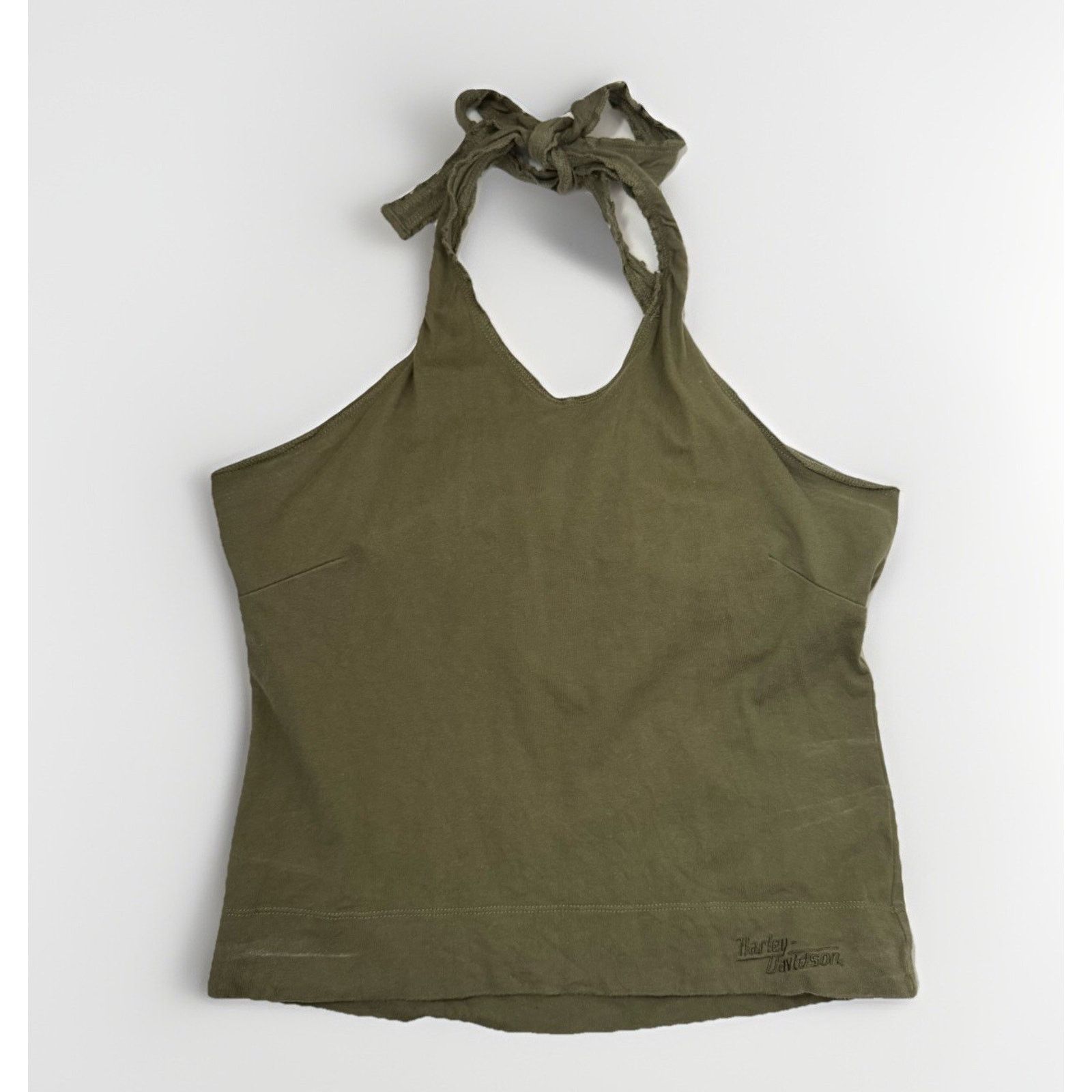 Harley Davidson Harley Davidson Halter Top Green Biker Summer Y2K Vintage Size L / US 10 / IT 46 - 1 Thumbnail