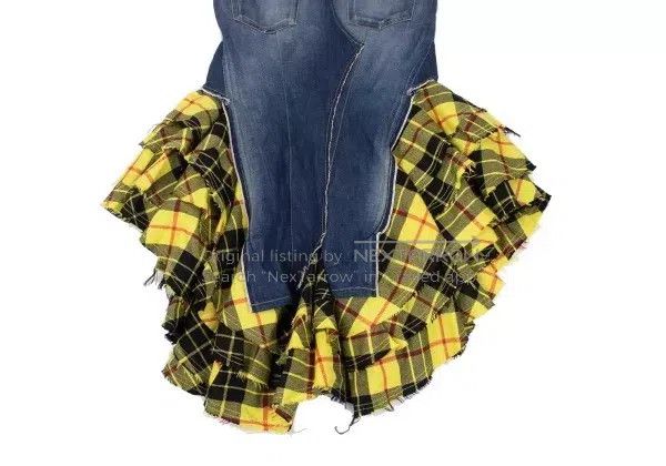 Junya Watanabe Junya Watanabe size S Blue Retro Plaid Patchwork Design Sk Size 23" - 8 Thumbnail