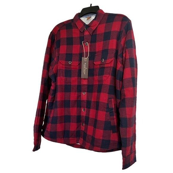 Other Tailor Vintage Mens Red Black Plaid Fleece Lined Flannel Shi Size US L / EU 52-54 / 3 - 4 Thumbnail