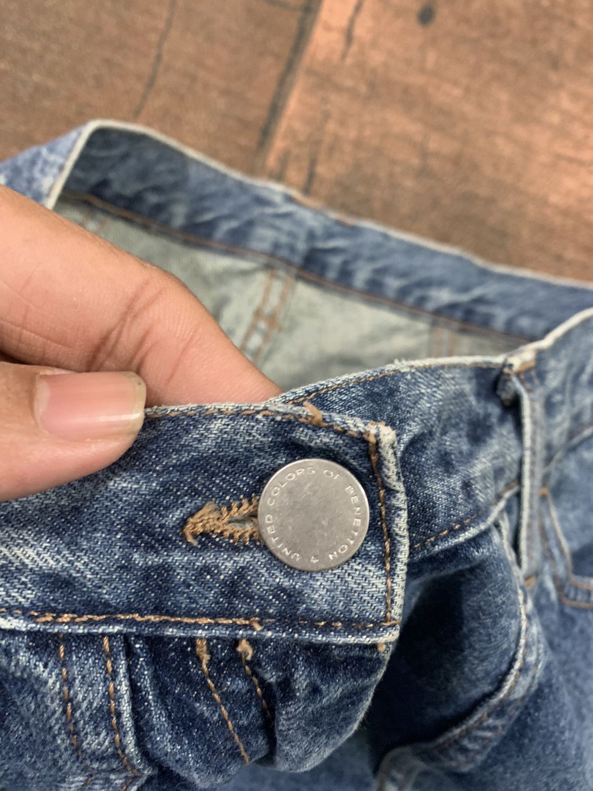 If Six Was Nine SUPER FLARE UNITED COLORS OF BENETTON JEANS RARE DESIGN Size US 30 / EU 46 - 6 Thumbnail