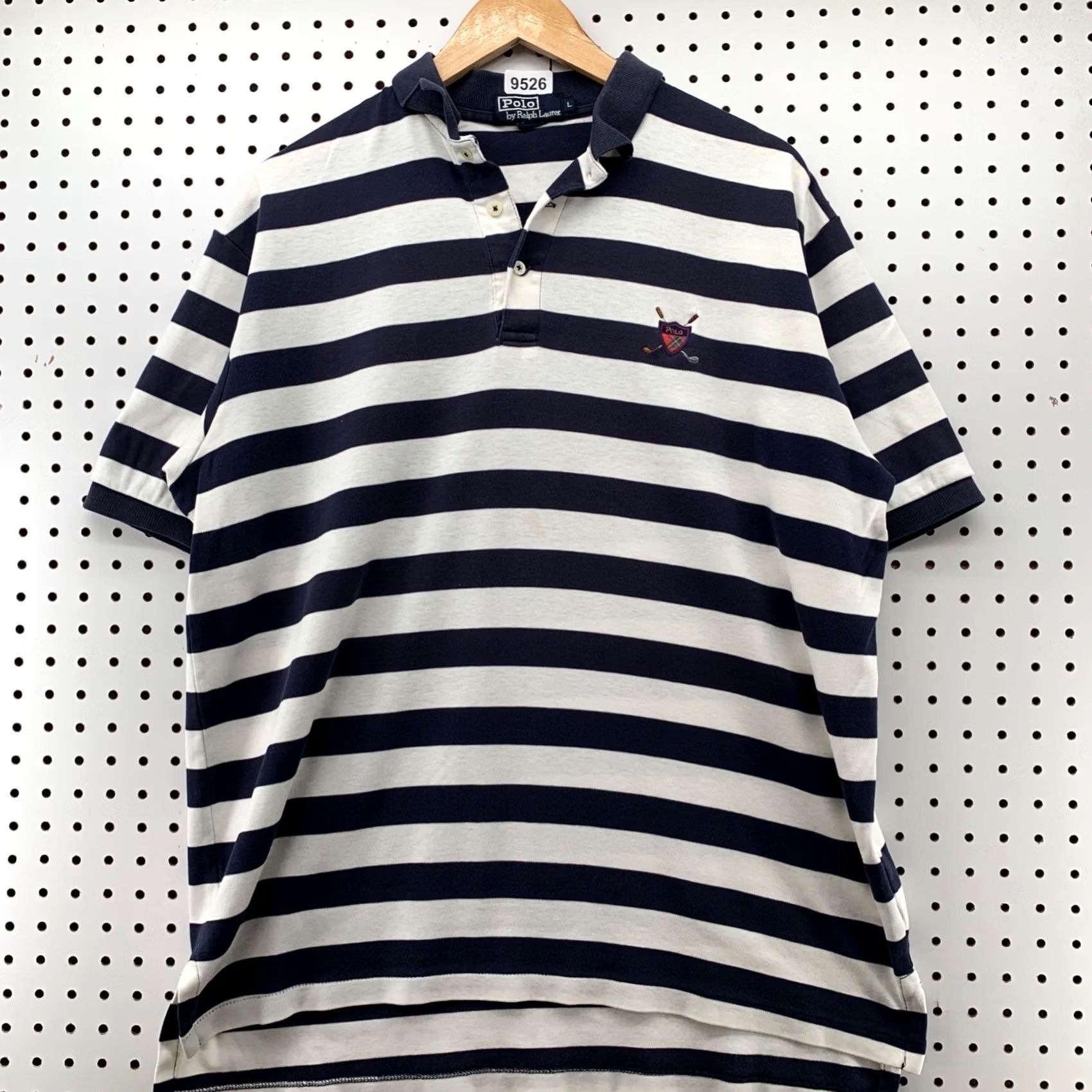 Polo Ralph Lauren VINTAGE Polo Ralph Lauren Shirt Mens Large Golf Clubs Logo Blue White Size US L / EU 52-54 / 3 - 2 Thumbnail