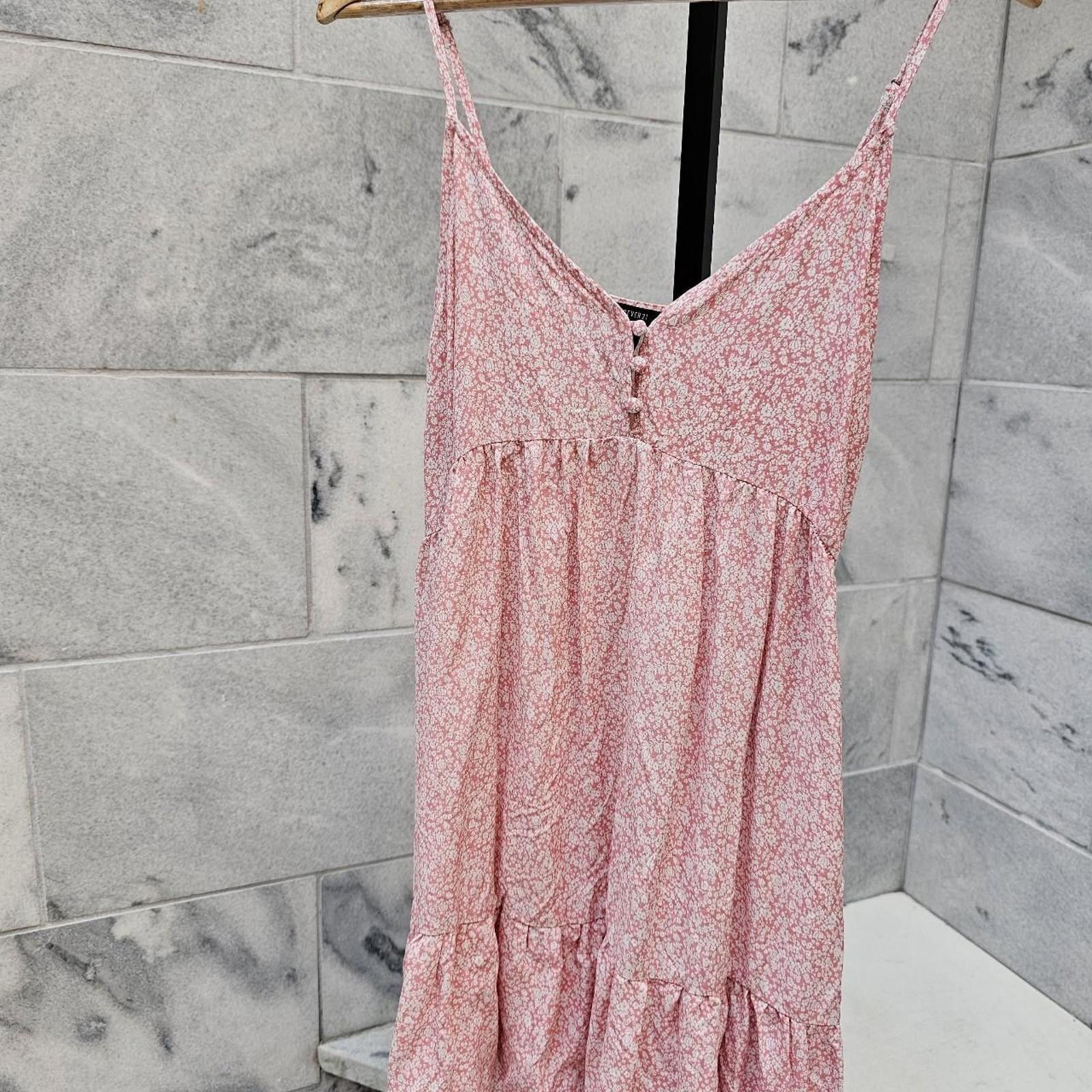 Forever 21 Forever 21 Women's White and Pink Floral Dress Size L / US 10 / IT 46 - 2 Thumbnail