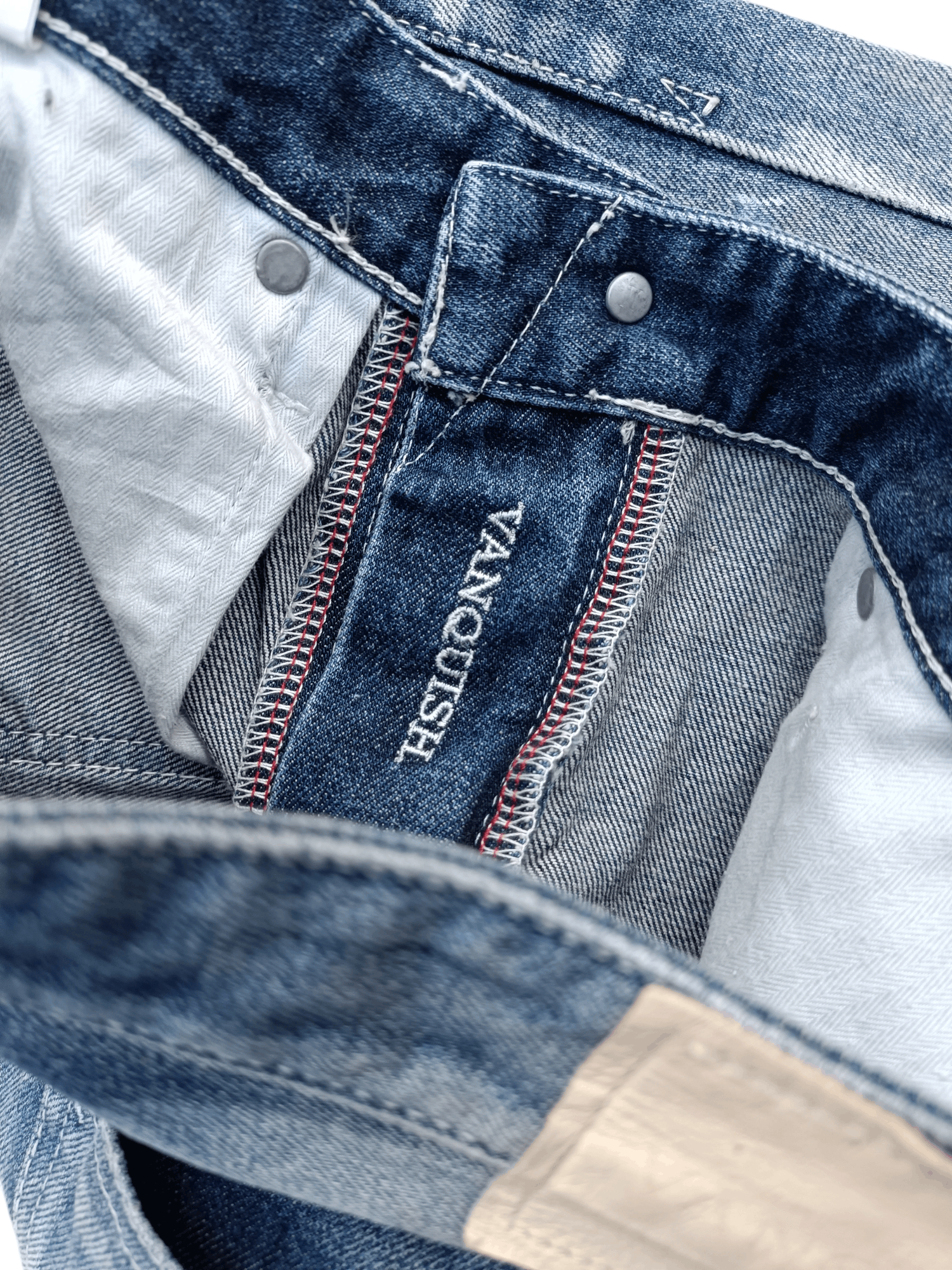 Japanese Brand VANQUISH Tokyo Japan Whiskers Painted Rare Design Jeans Size US 32 / EU 48 - 11 Thumbnail