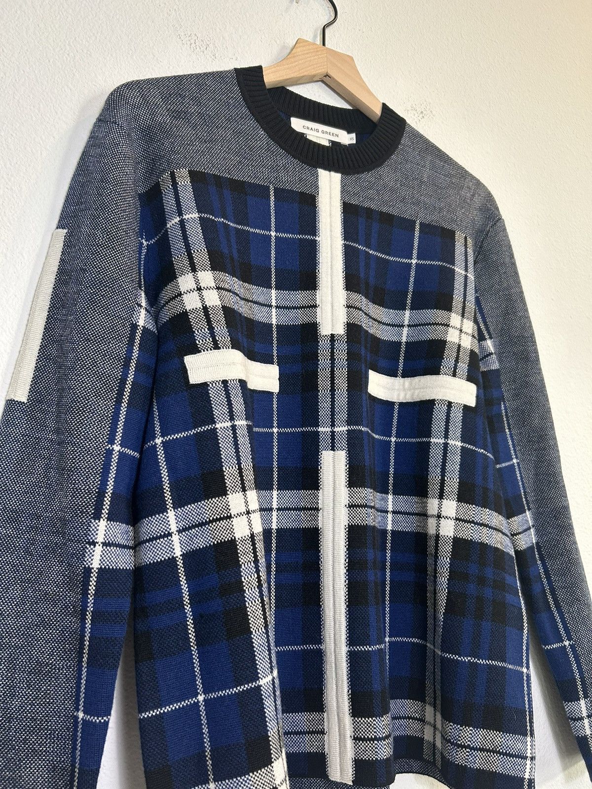 Craig Green Plaid Cross Stitch Sweater Size US XS / EU 42 / 0 - 2 Thumbnail