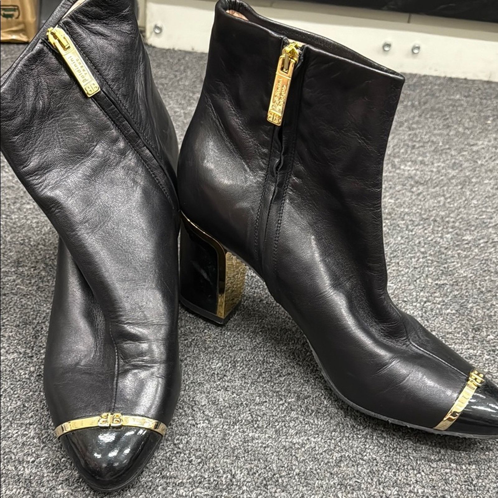 Baldinini Women Baldinini Elegant Black Leather Ankle Boots US 10 EU40 Size US 10 / IT 40 - 4 Thumbnail
