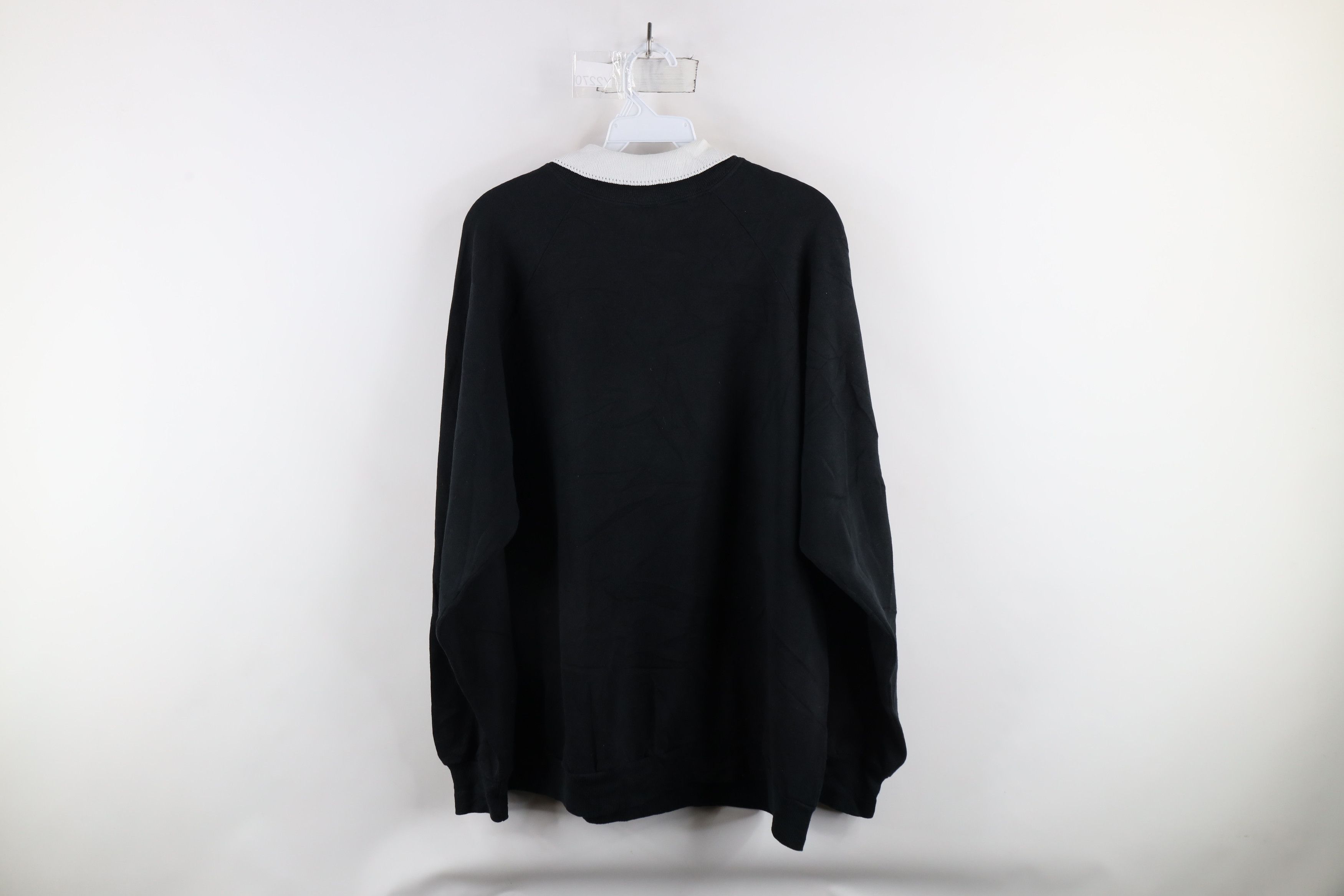 Vintage Vintage 90s Streetwear Nature Collared Sweatshirt Black USA Size XXL / US 16-18 / IT 52-54 - 12 Thumbnail
