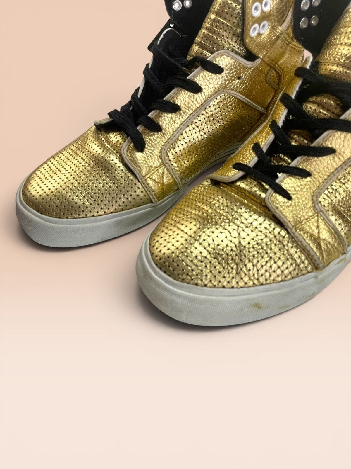 Supra Supra Skytop 14K Gold Perforated Hightops Size US 9 / EU 42 - 17 Thumbnail