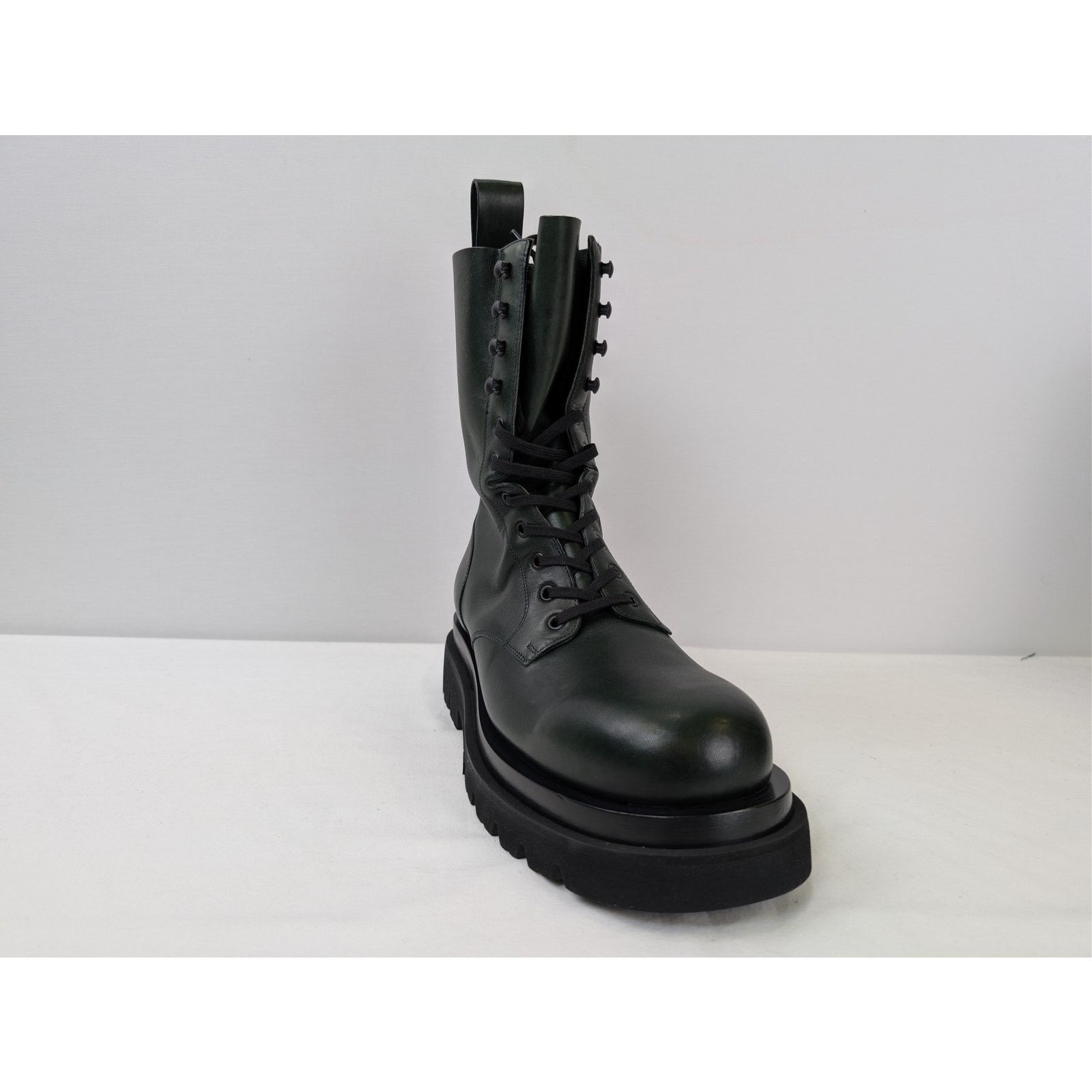 Bottega Veneta o1rshd1 Military Calf Lug Boots in Bottle Green Size US 11 / EU 44 - 2 Thumbnail