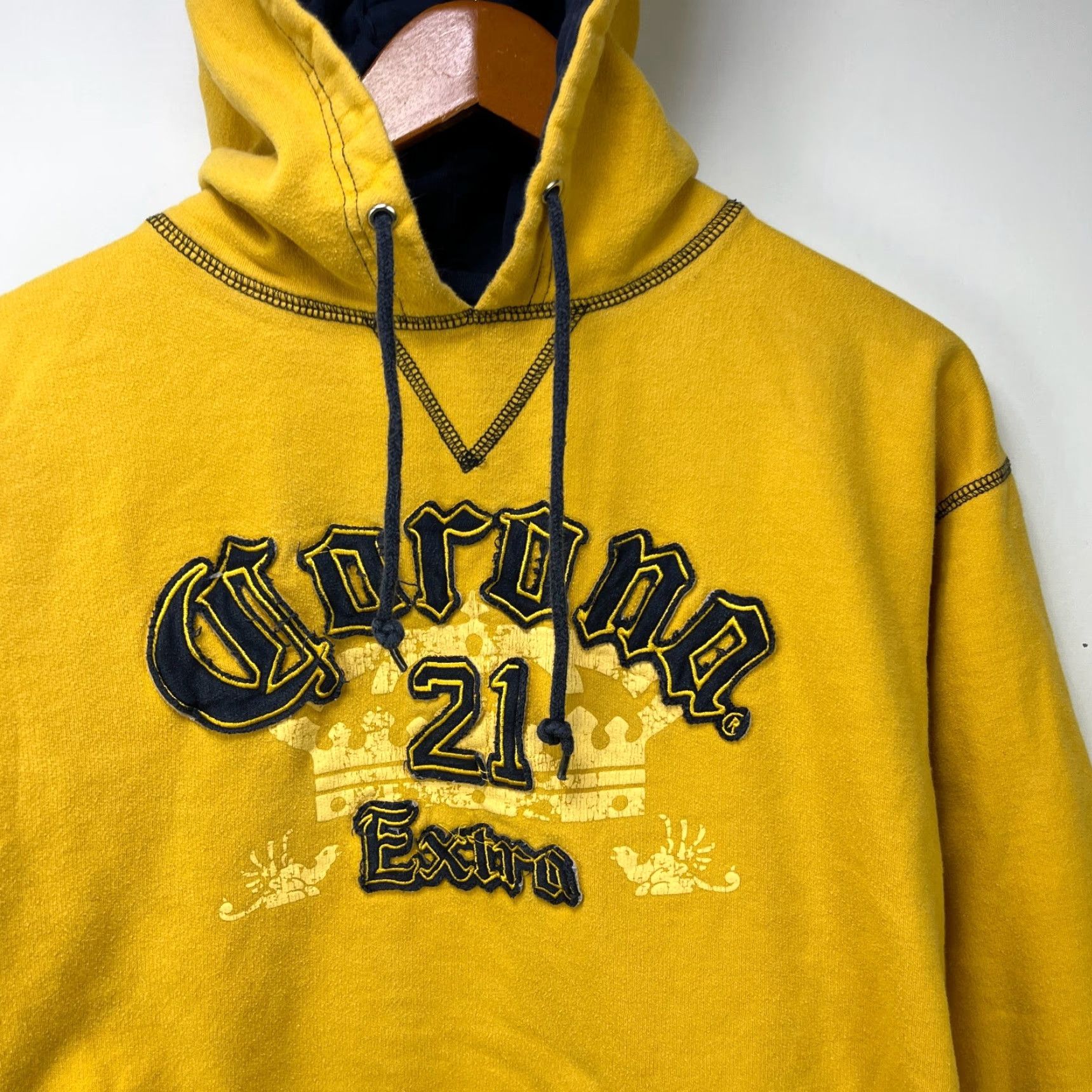Vintage VINTAGE Corona Extra Hoodie Mens Regular M Camouflage Yellow 90s Pullover with Pockets, All Seasons - Knit Cotton Logo Crew Neck Size US M / EU 48-50 / 2 - 2 Thumbnail