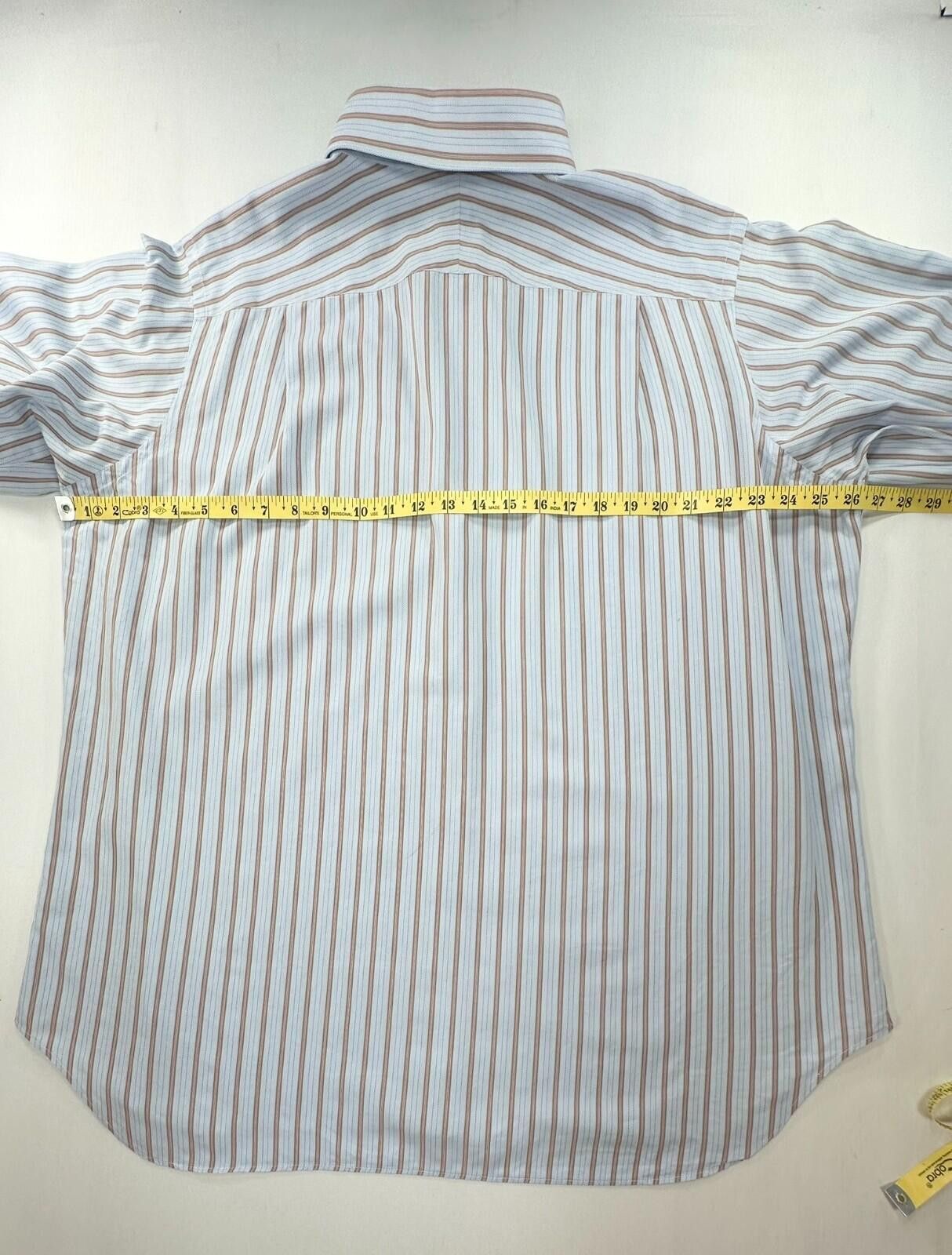 GianMarco Venturi Ventura Striped Tailored L/S Oxford Blue Mens XL Size US XL / EU 56 / 4 - 4 Thumbnail