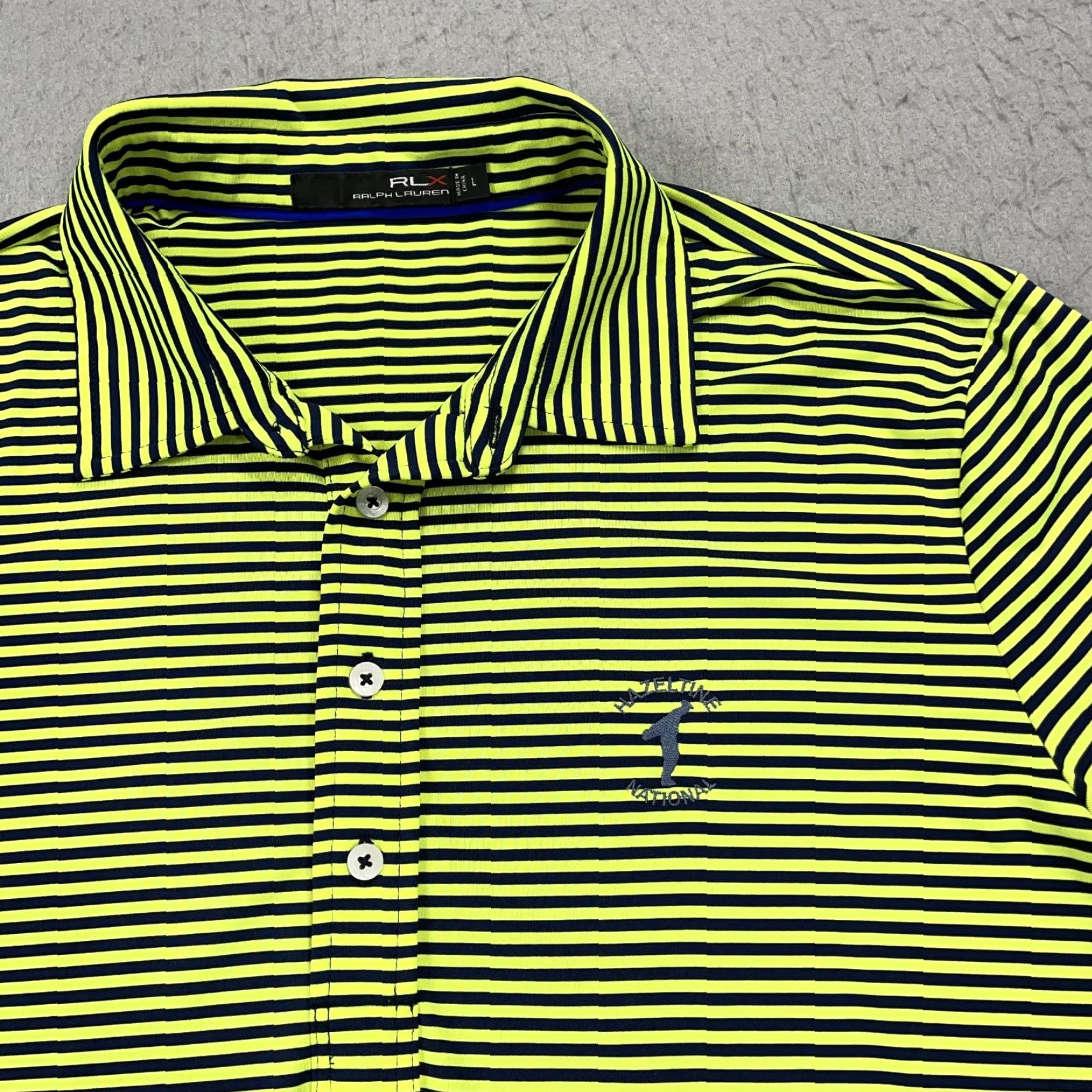 RLX Ralph Lauren RLX Ralph Lauren Polo Shirt Mens Large Hazeltine National Golf Neon Yellow Polo Shirt RLX Ralph Lauren Size US L / EU 52-54 / 3 - 3 Thumbnail