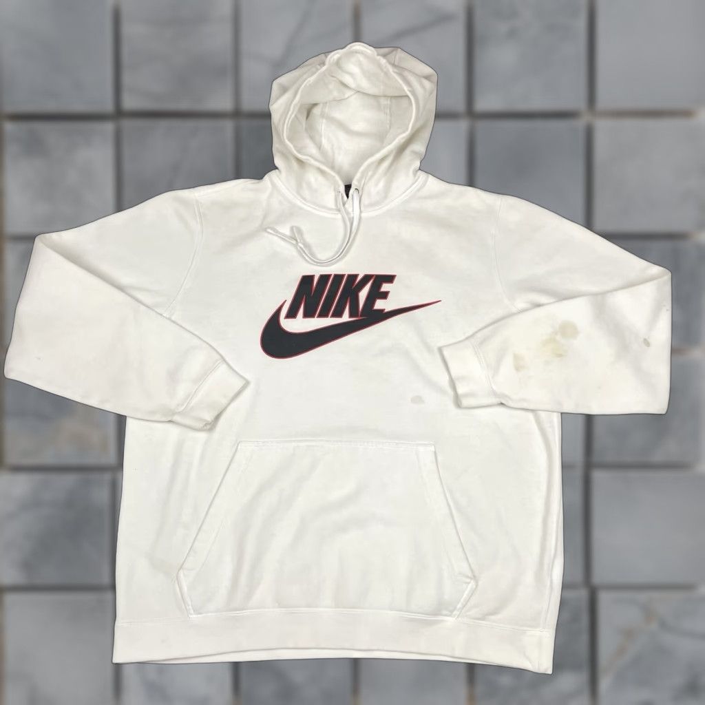 Nike VINTAGE Nike Sweatshirt Mens Sweatshirt L White Distressed Crew Neck Swoosh Logo Hoodie Size US L / EU 52-54 / 3 - 1 Thumbnail