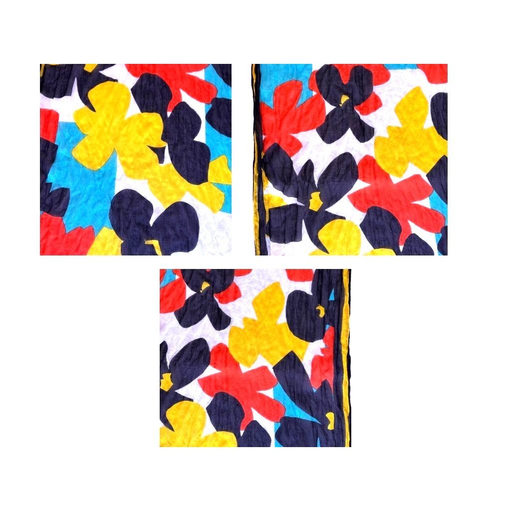 Vintage Vintage Flower Power Scarf Long Tassel Corners 74 in L x 31 Size ONE SIZE - 4 Thumbnail