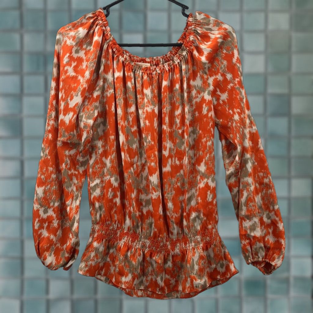 Michael Kors Michael Kors Womens Blouse XS Multicolor Polyester Smocked Waist Size XS / US 0-2 / IT 36-38 - 1 Thumbnail