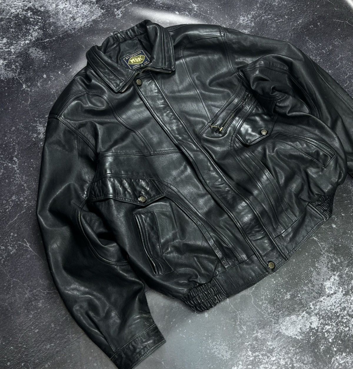 Vintage Vintage Leather bomber jacket Size US XXL / EU 58 / 5 - 3 Thumbnail